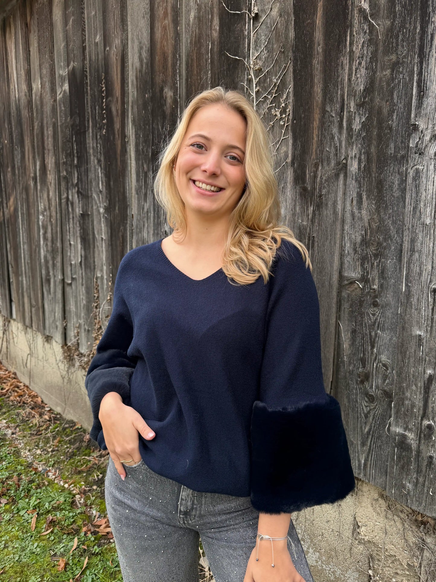 Pullover "Fluffy" Dunkelblau