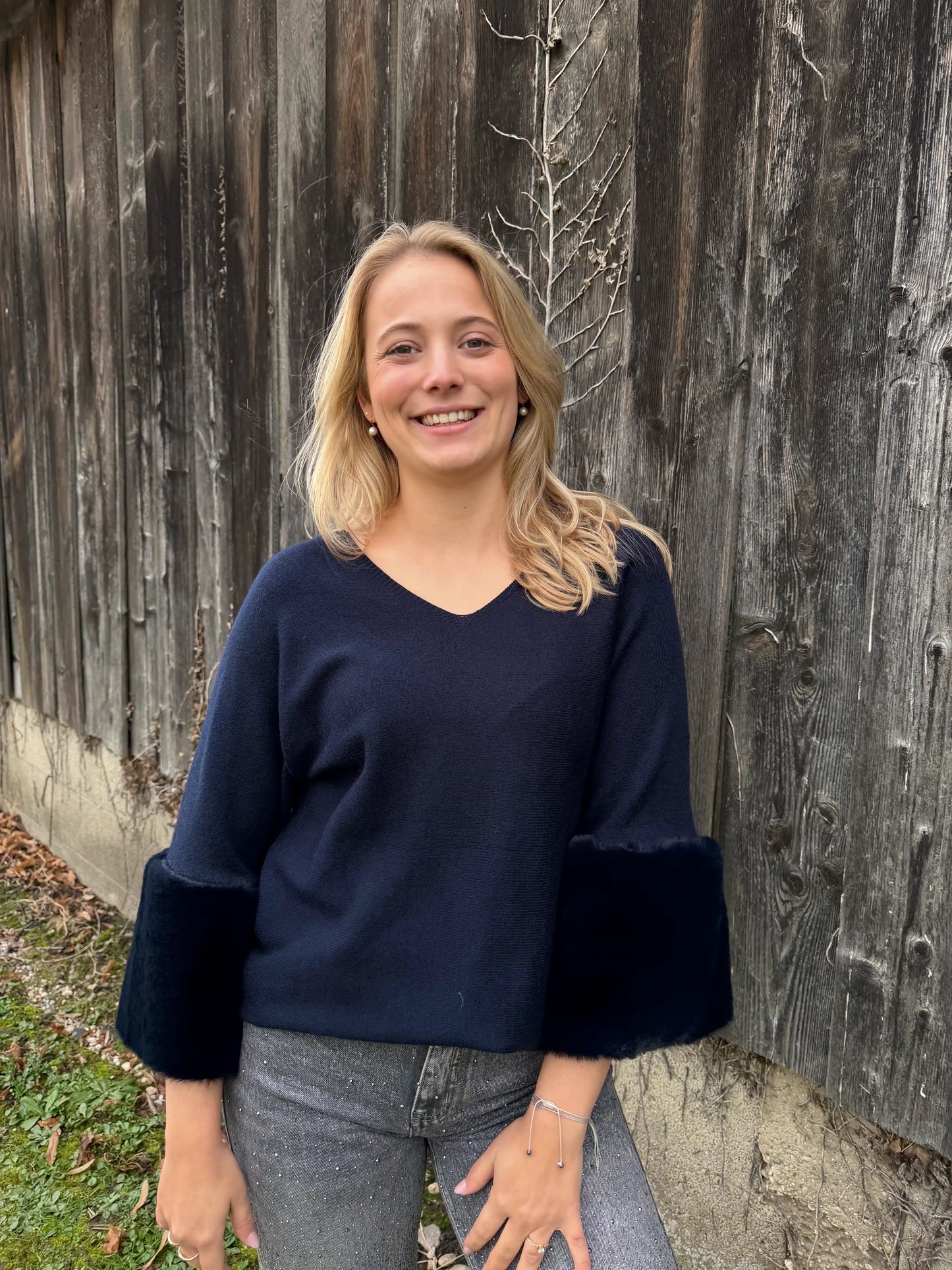 Pullover "Fluffy" Dunkelblau