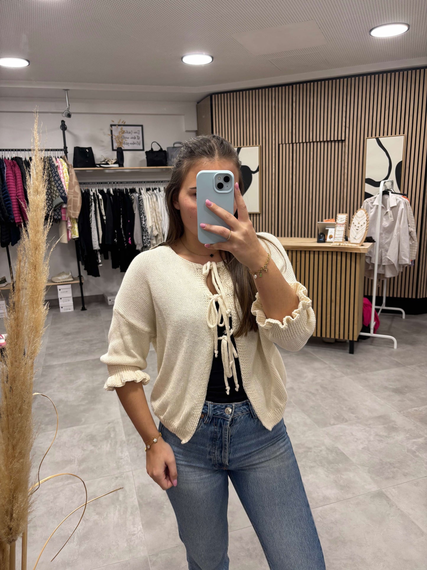 Cardigan "Mascherl" Beige