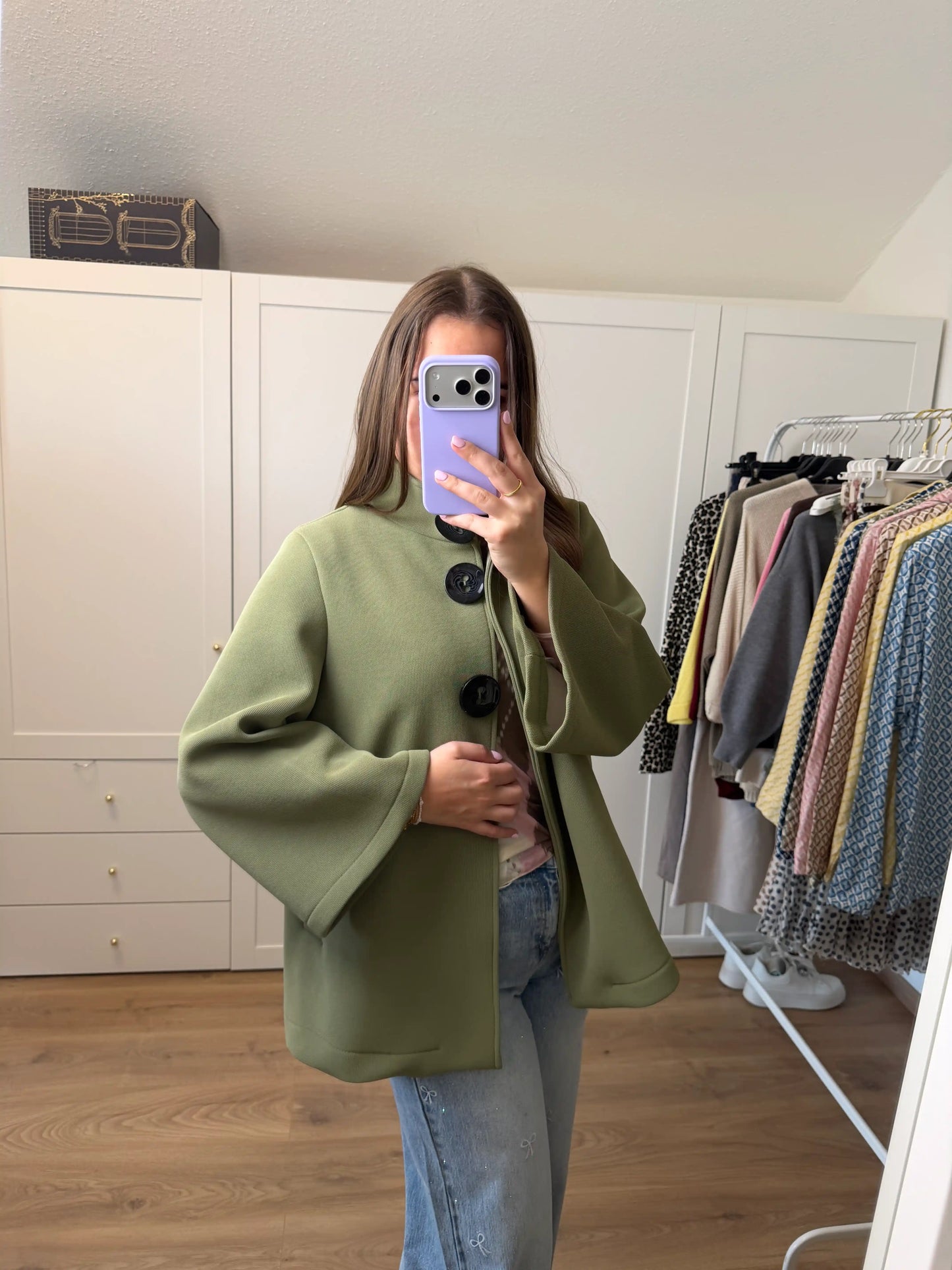 Jacke "Soft Elegance" Olivegrün