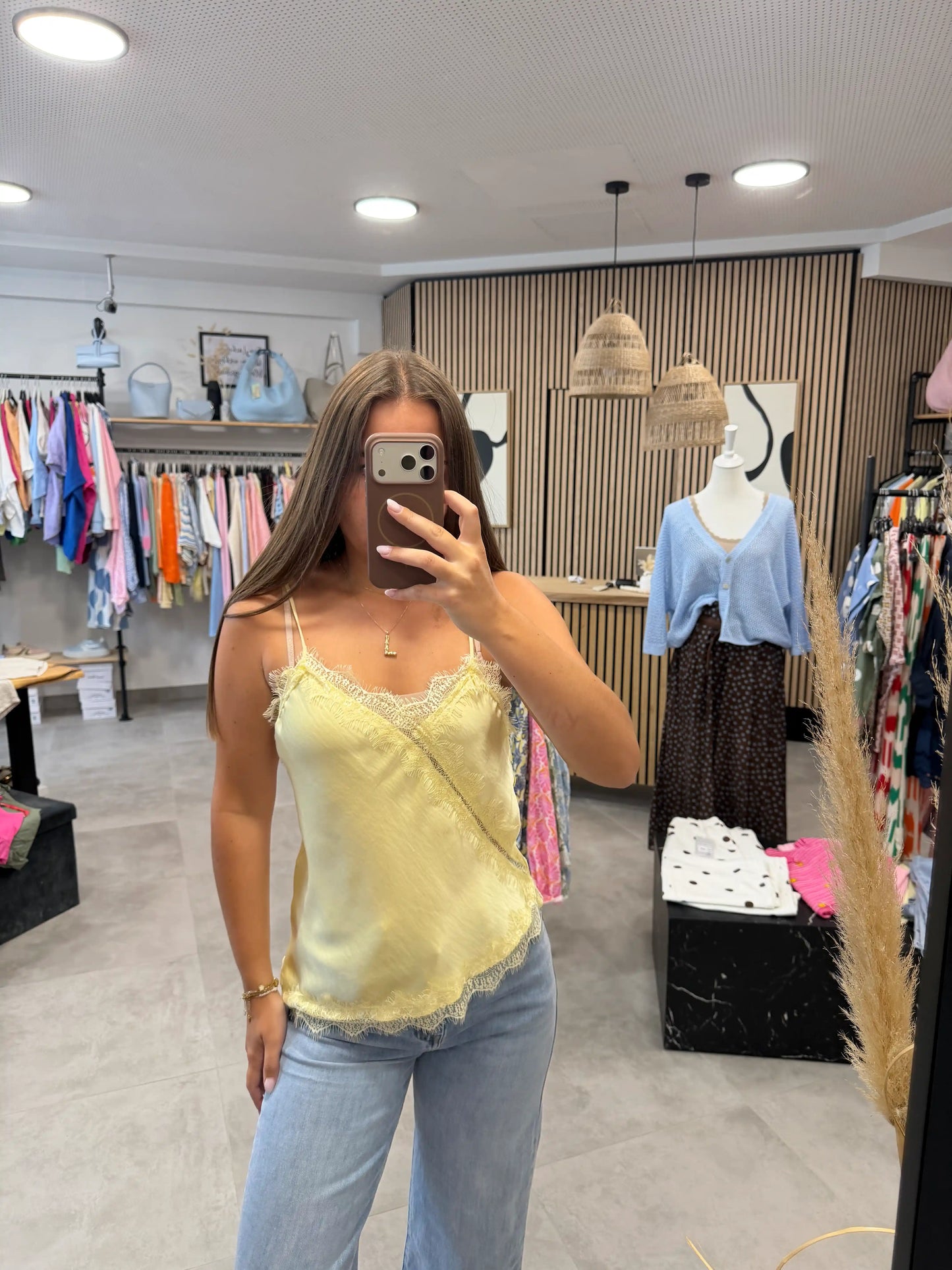 Spitzentop "Florine" Gelb