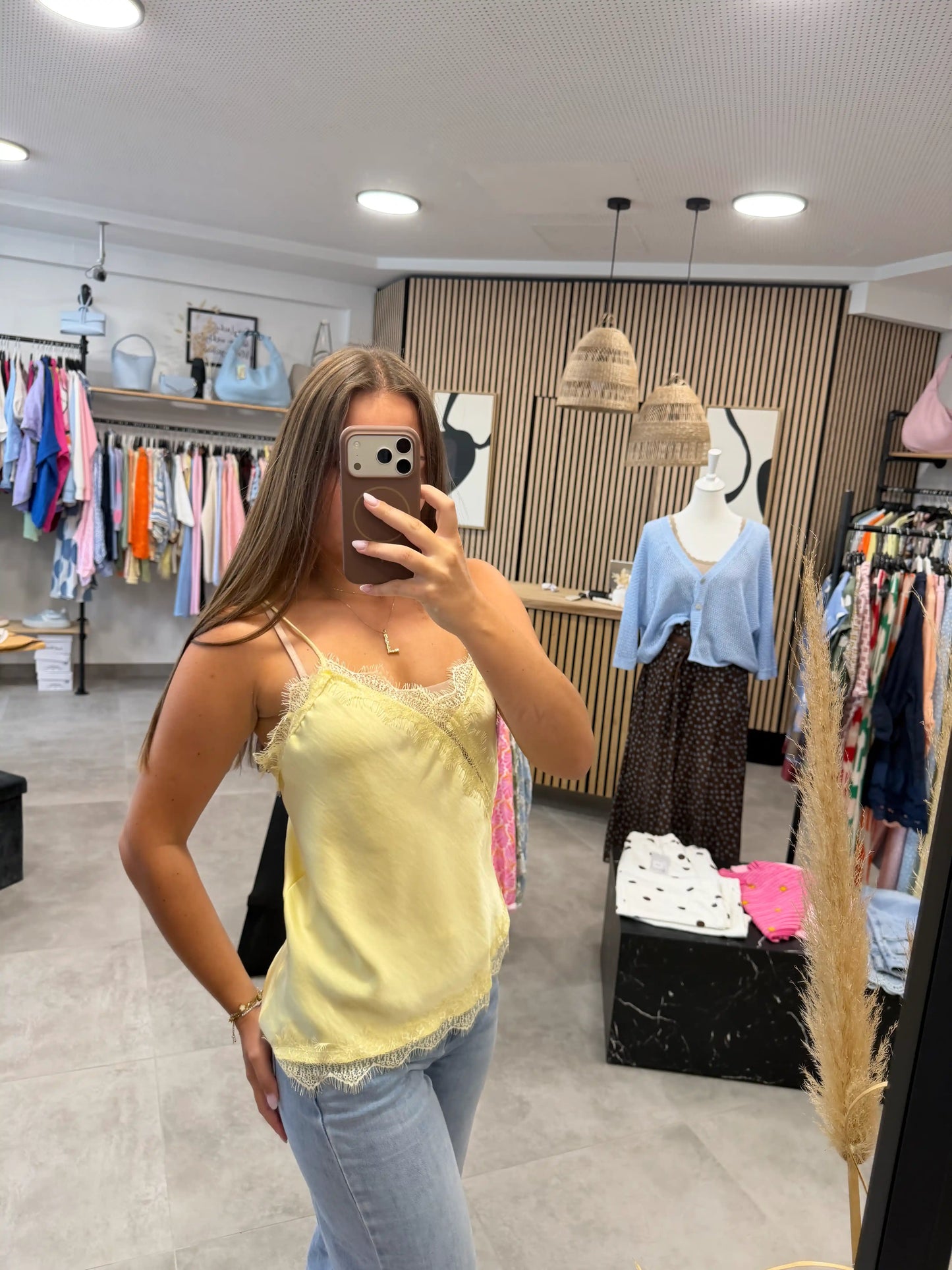 Spitzentop "Florine" Gelb