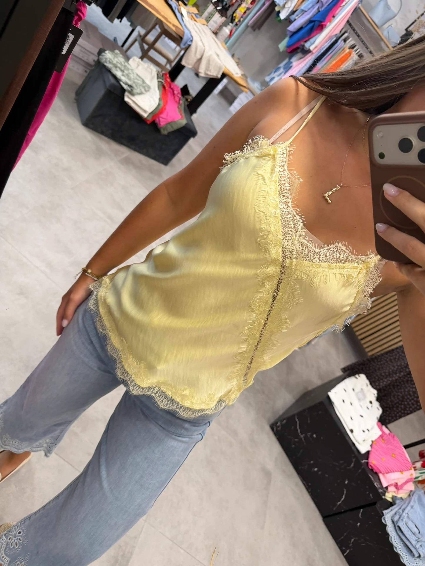 Spitzentop "Florine" Gelb