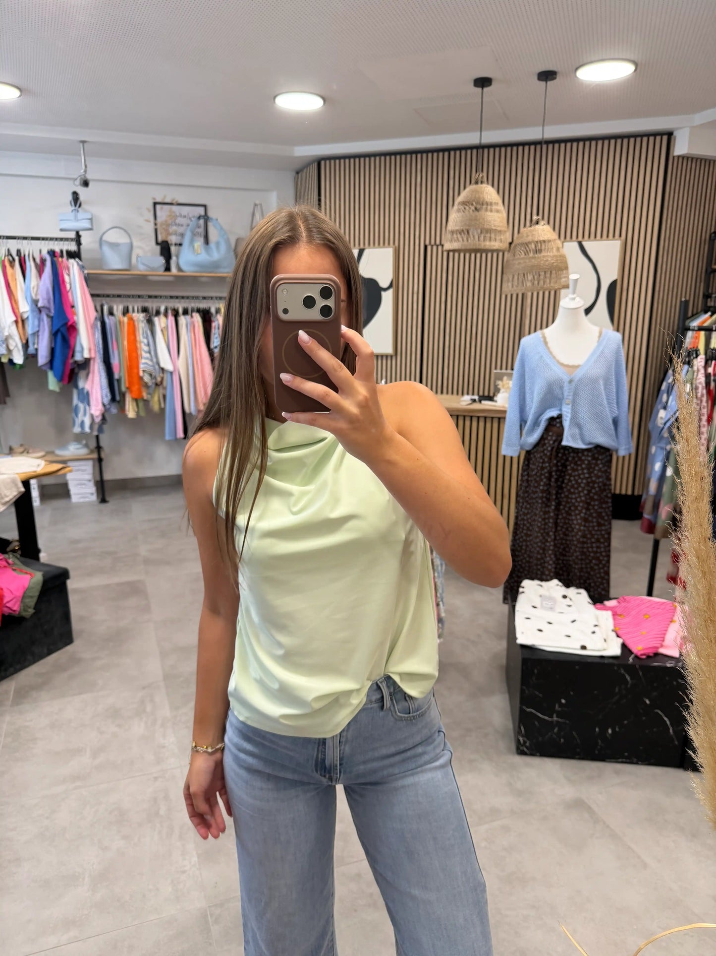 Satinbluse "Aurélie" Mint