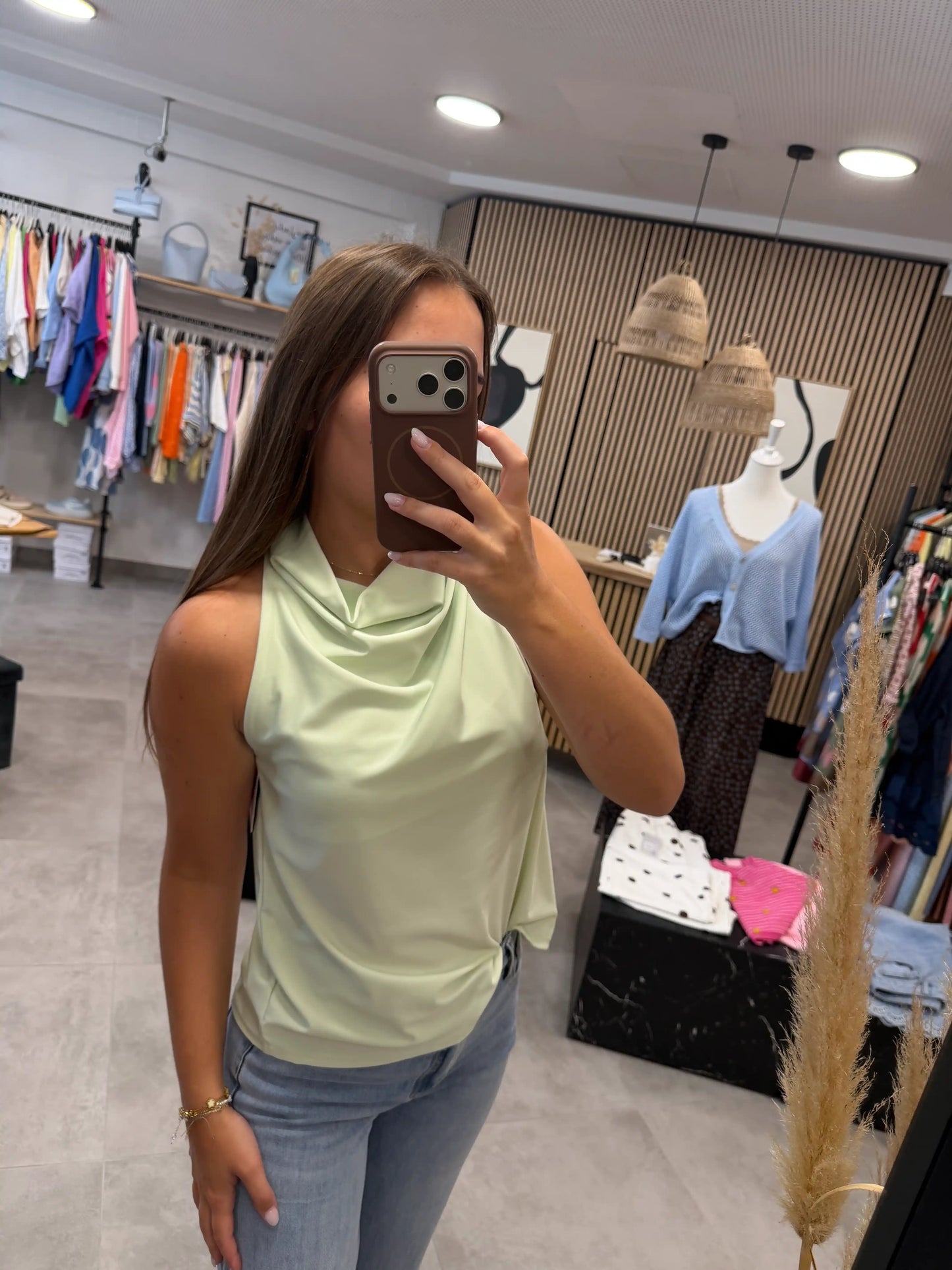 Satinbluse "Aurélie" Mint