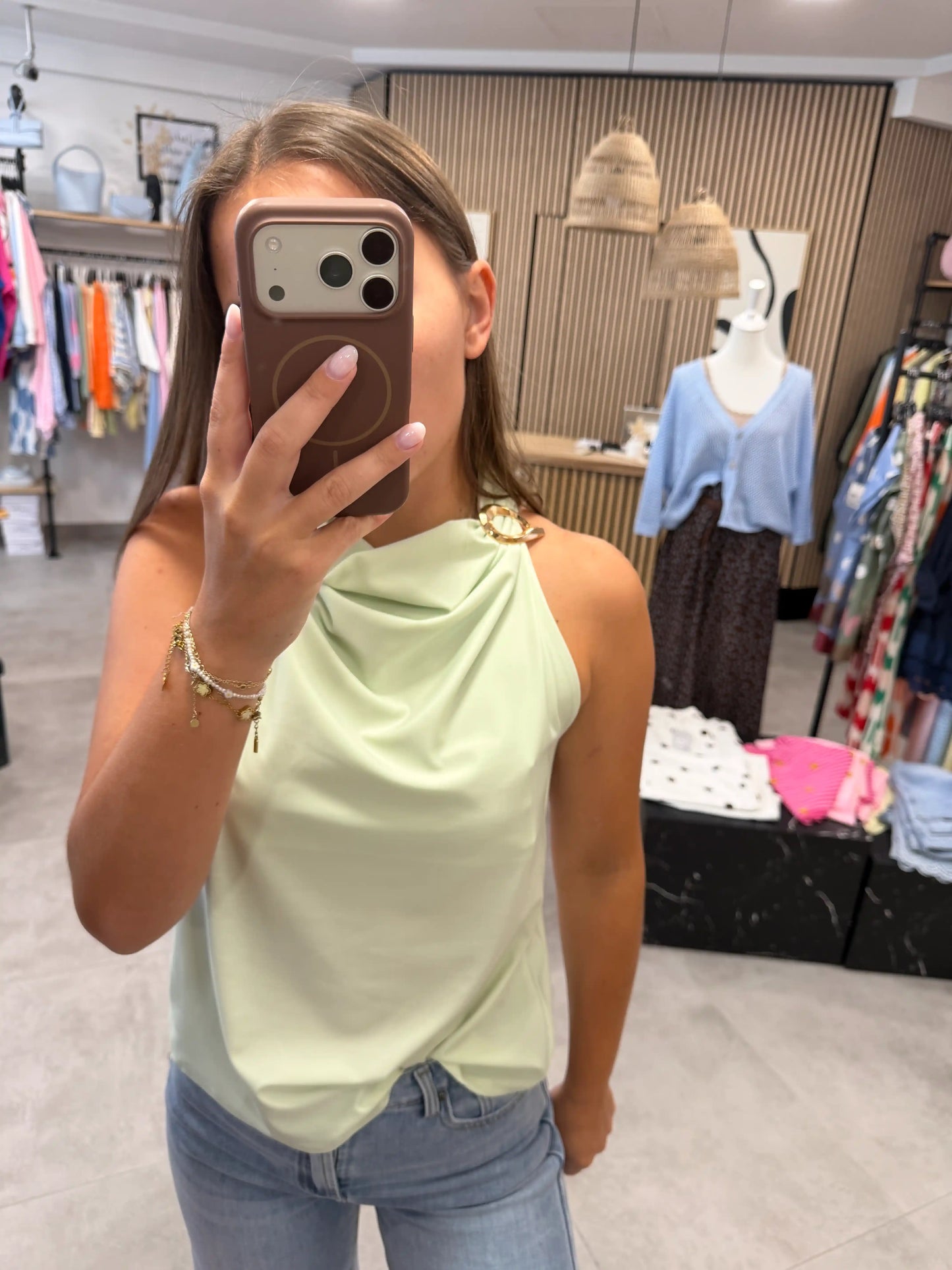 Satinbluse "Aurélie" Mint