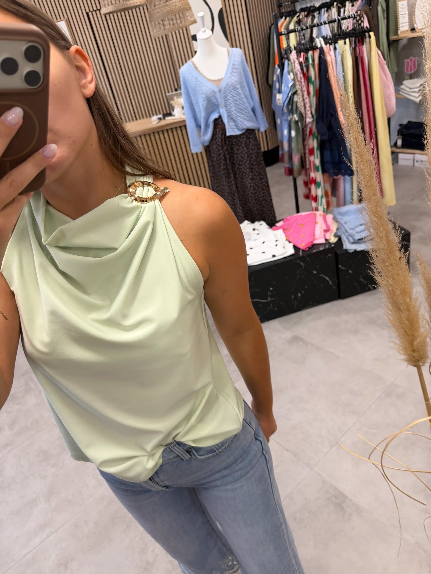 Satinbluse "Aurélie" Mint