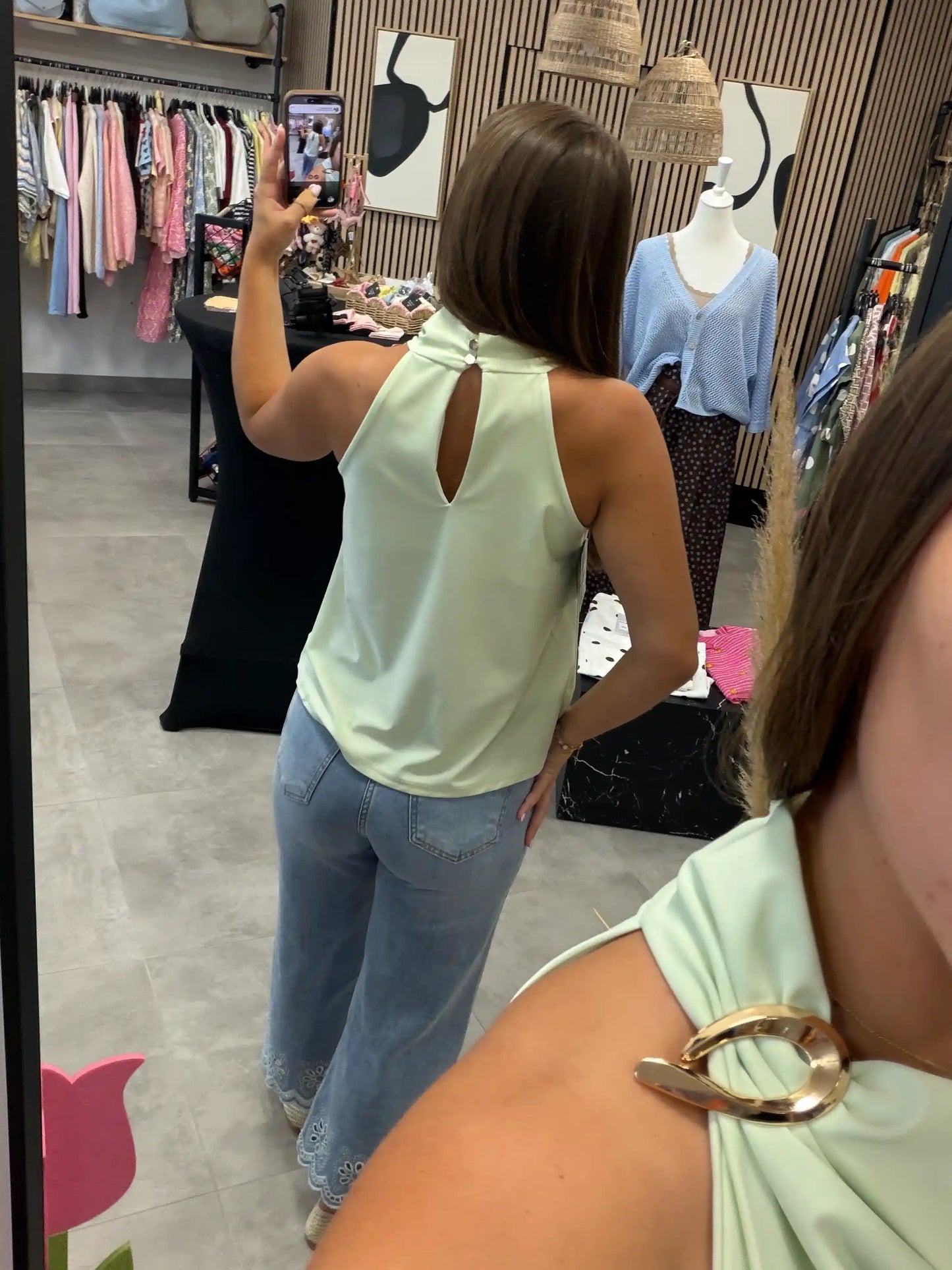 Satinbluse "Aurélie" Mint