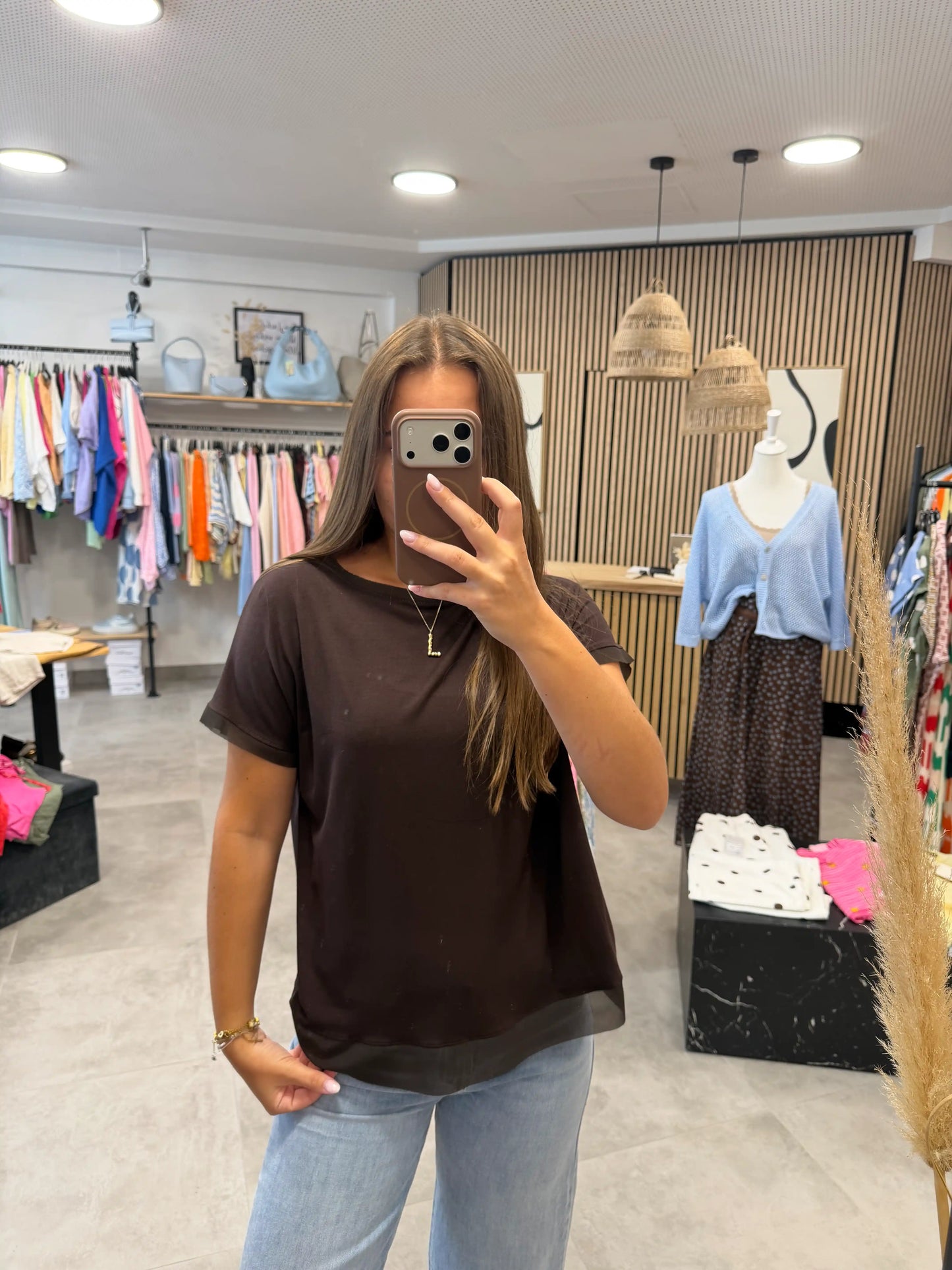 Basicshirt "Noa" Schokobraun