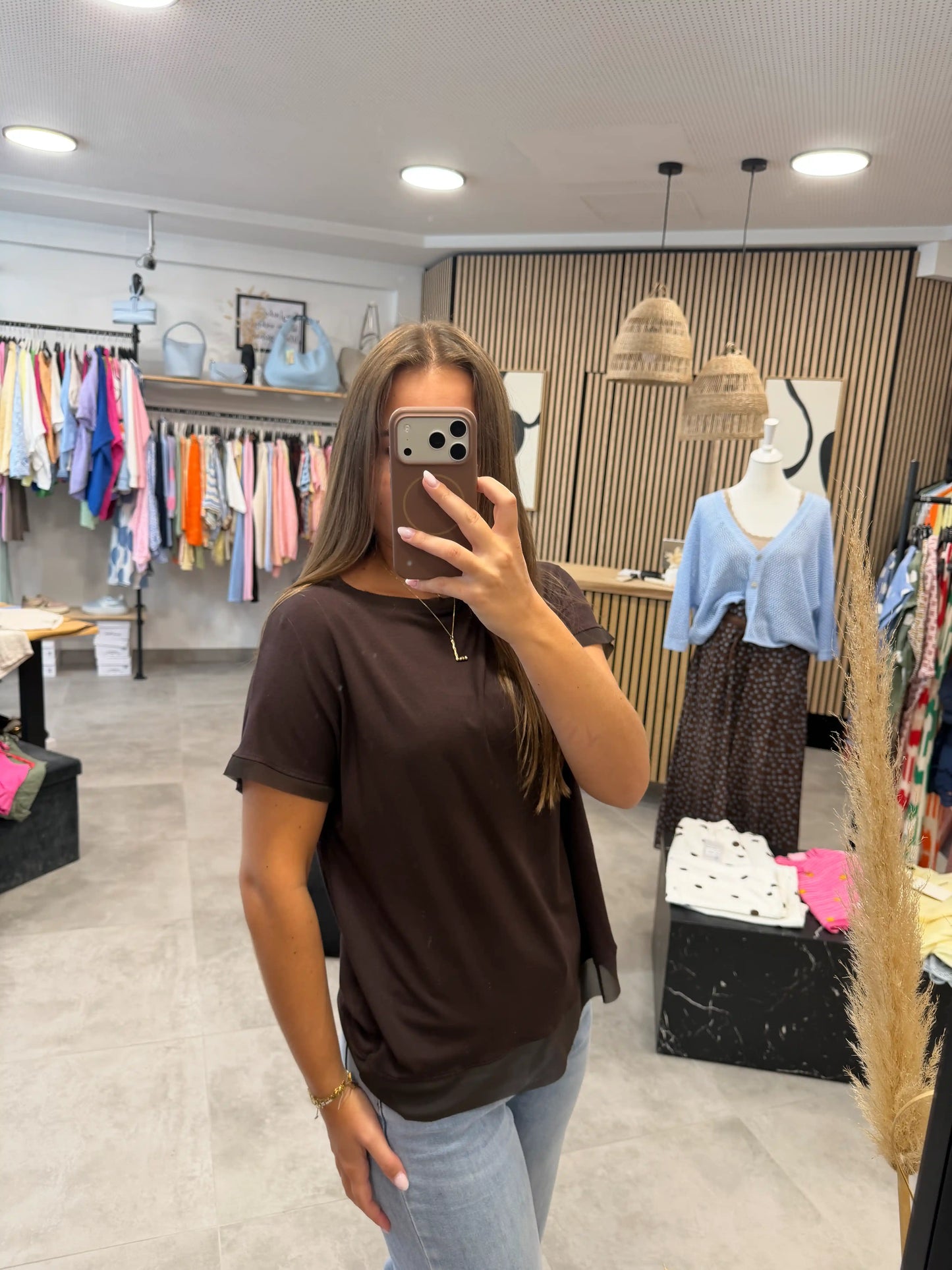 Basicshirt "Noa" Schokobraun