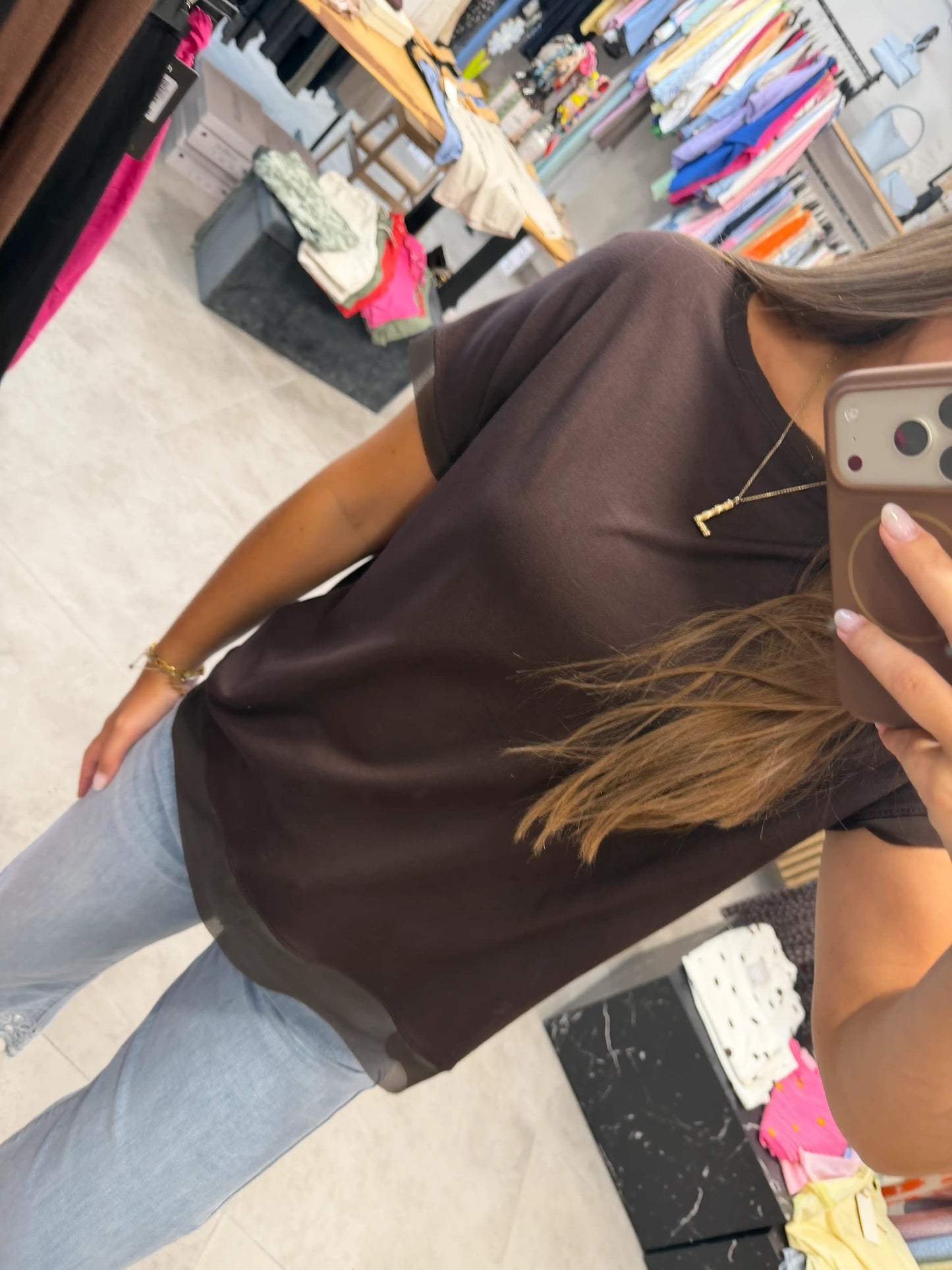 Basicshirt "Noa" Schokobraun