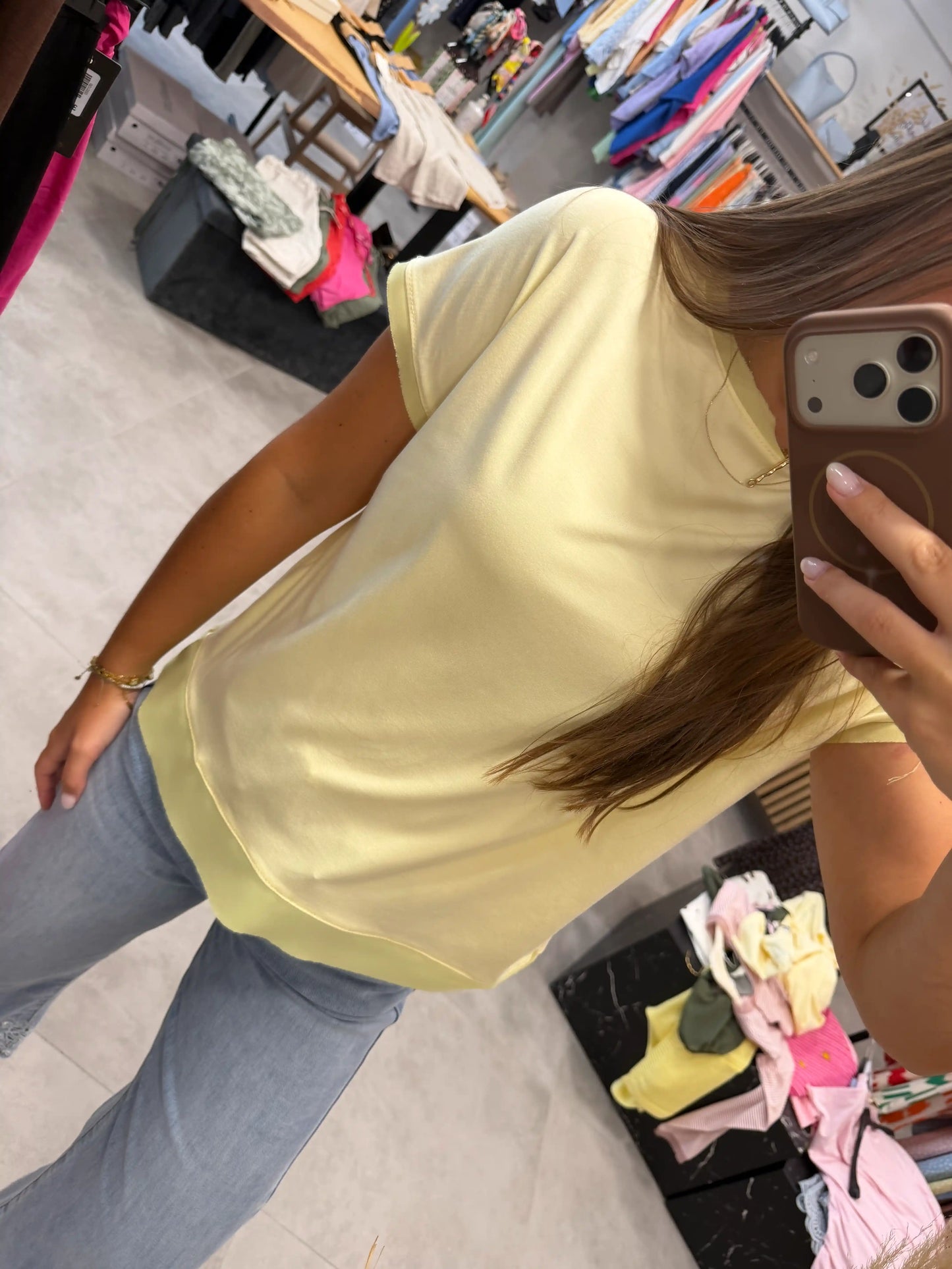 Basicshirt "Noa" Pastellgelb