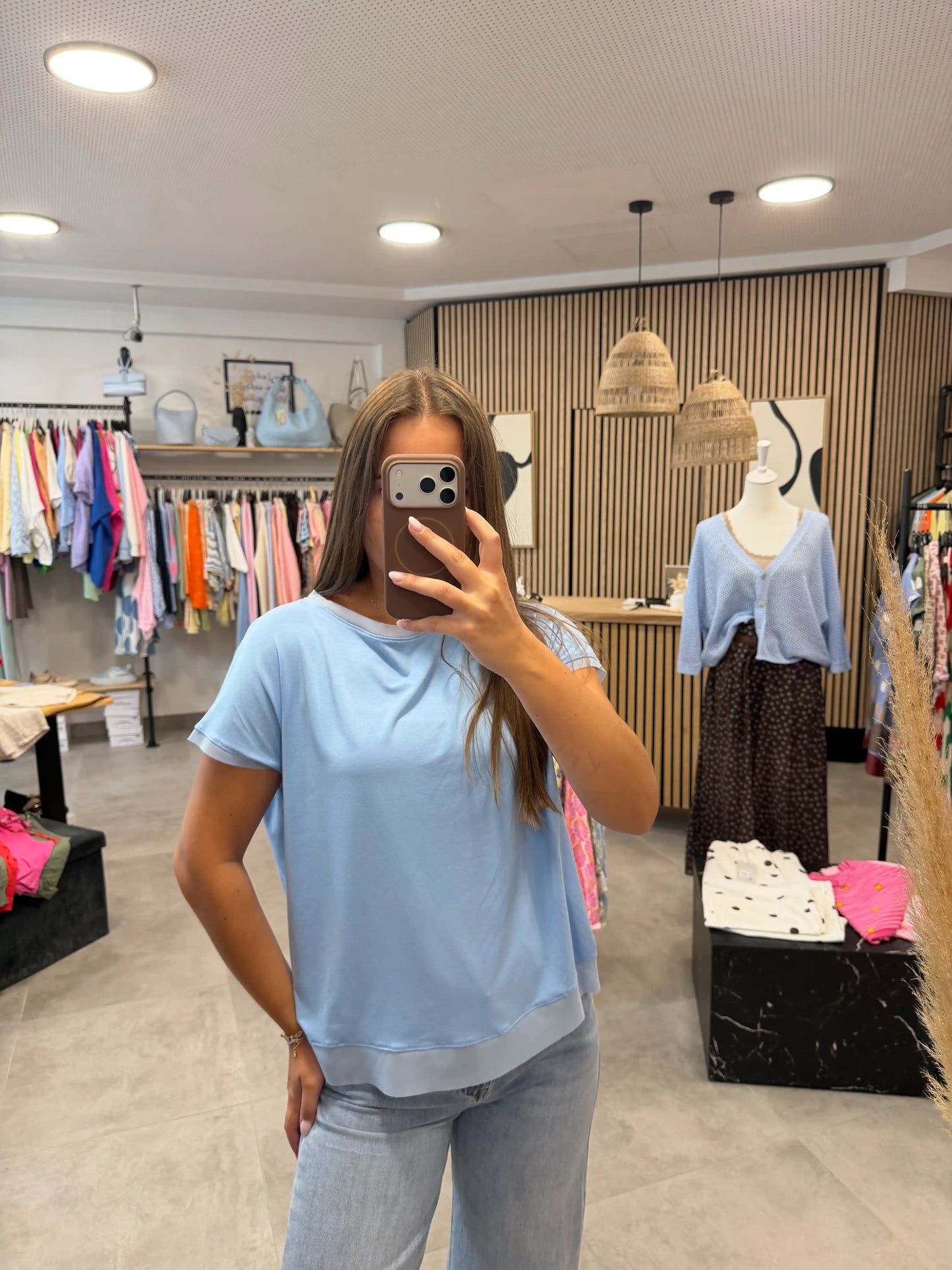 Basicshirt "Noa" Hellblau