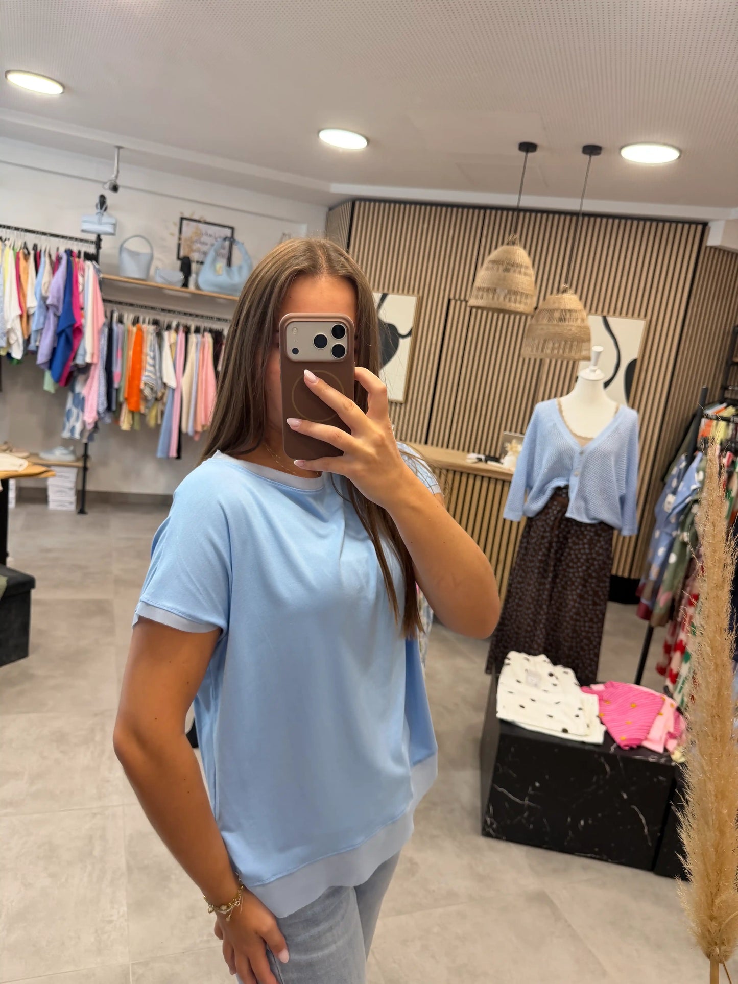 Basicshirt "Noa" Hellblau