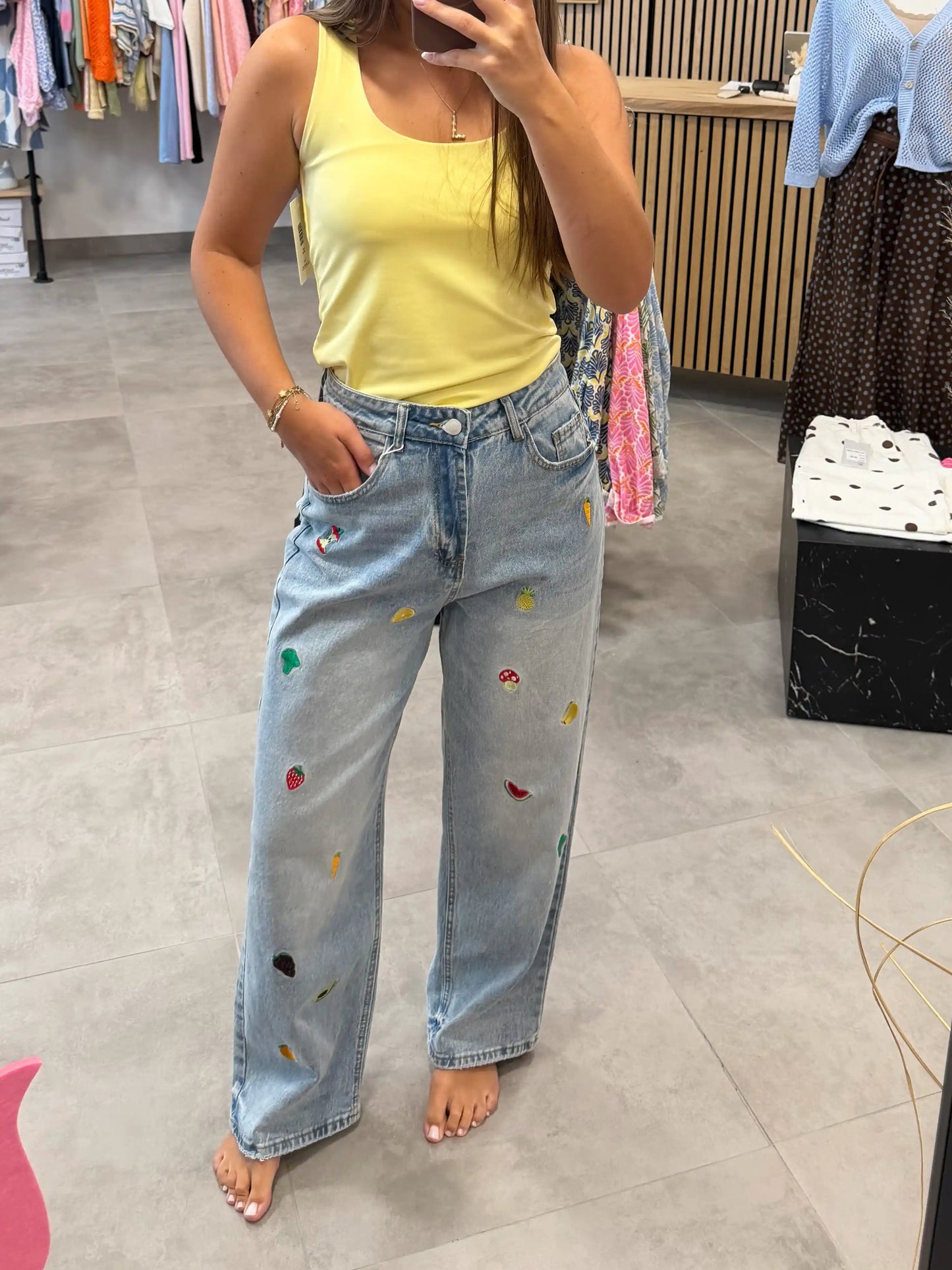 Wide Leg Jeans "Fruity"