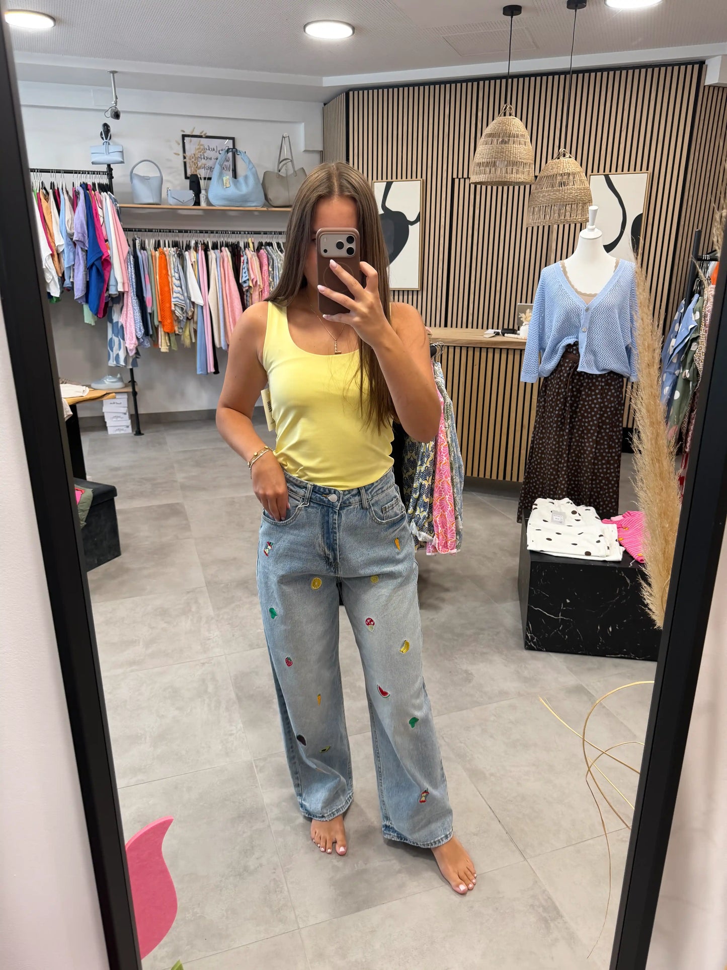 Wide Leg Jeans "Fruity"
