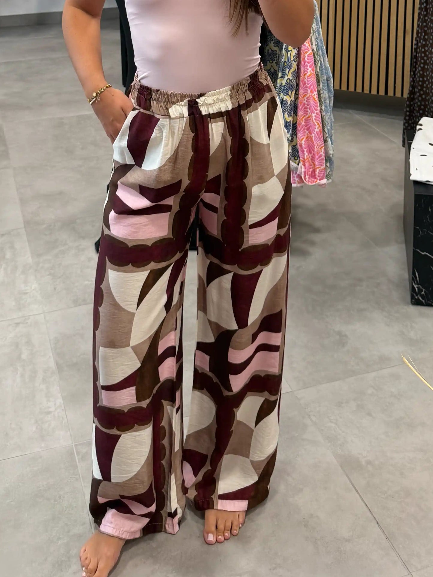 Palazzo-Hose "Retro" Rosa