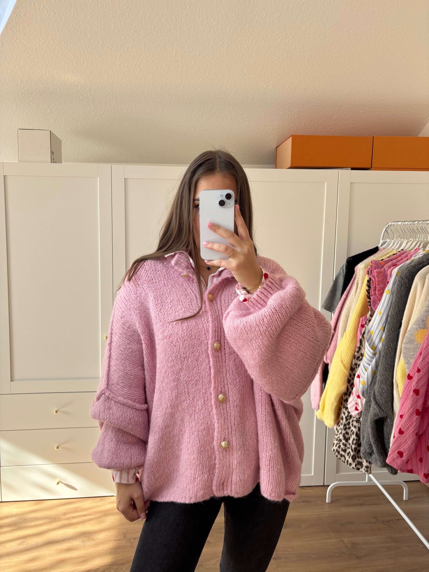 Cardigan "Kuschelgold" Rosa