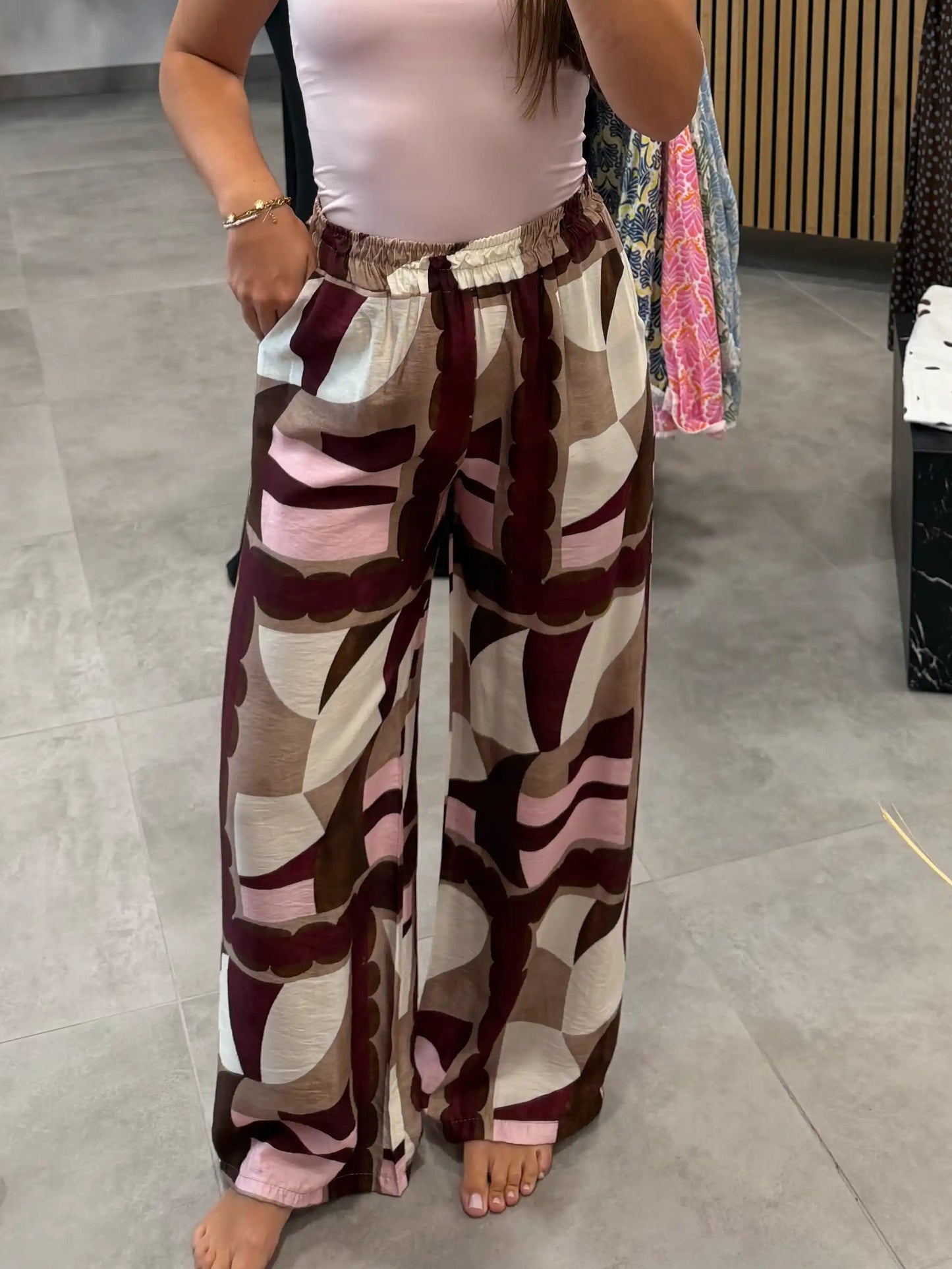 Palazzo-Hose "Retro" Rosa