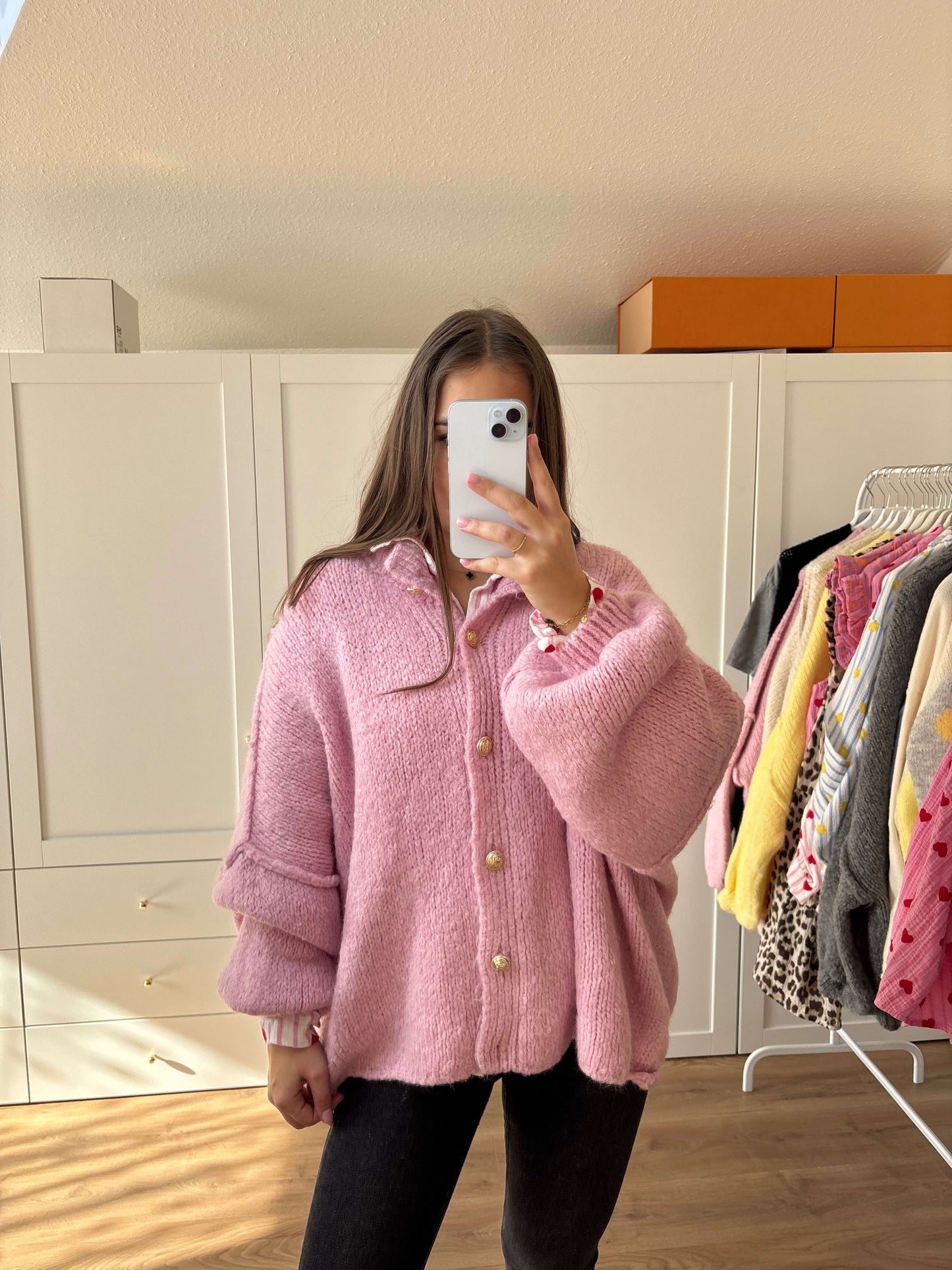 Cardigan "Kuschelgold" Rosa