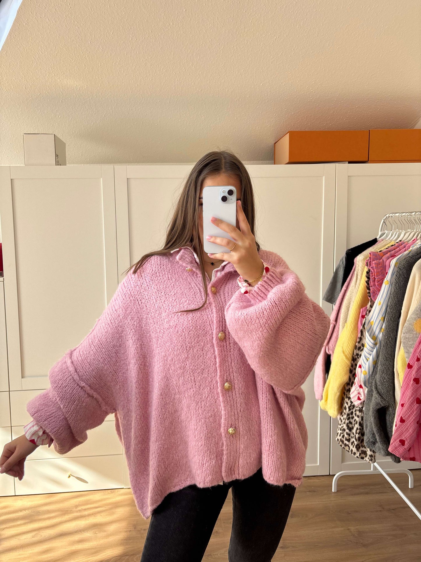 Cardigan "Kuschelgold" Rosa