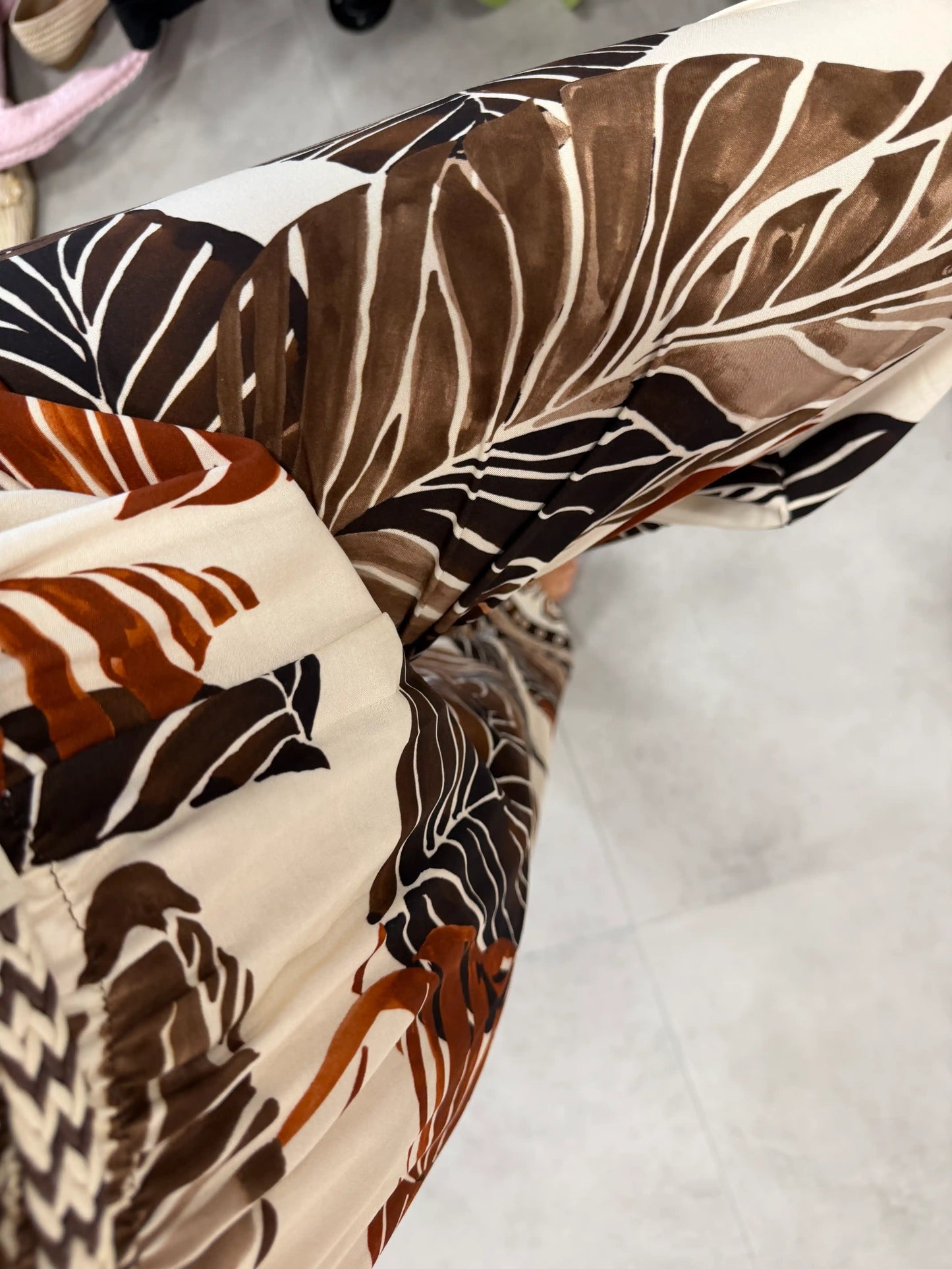 Hose "Tropical Palms" Braun