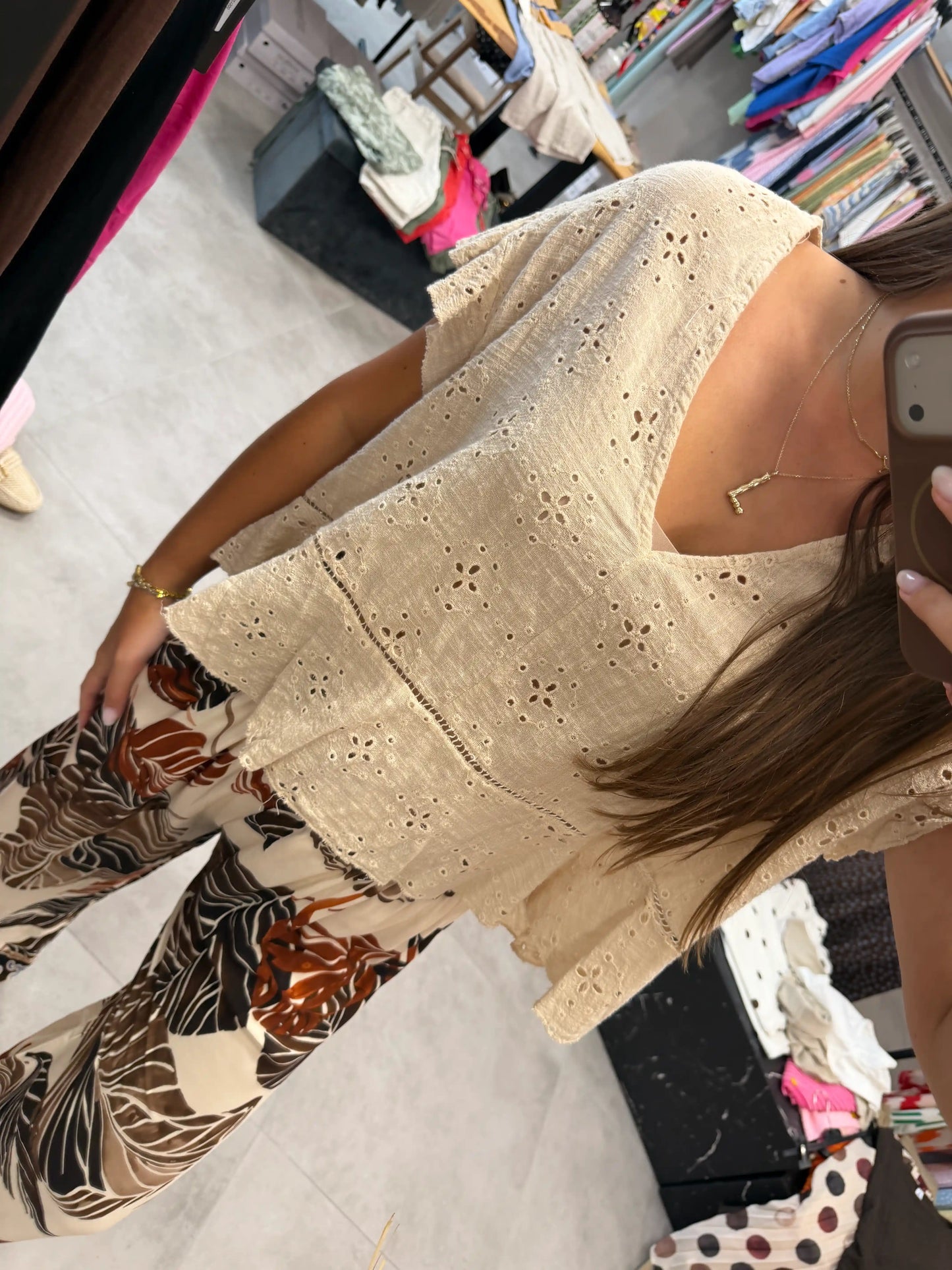 Bluse "Valerie" Beige
