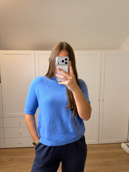 Kurzarmpullover Blau