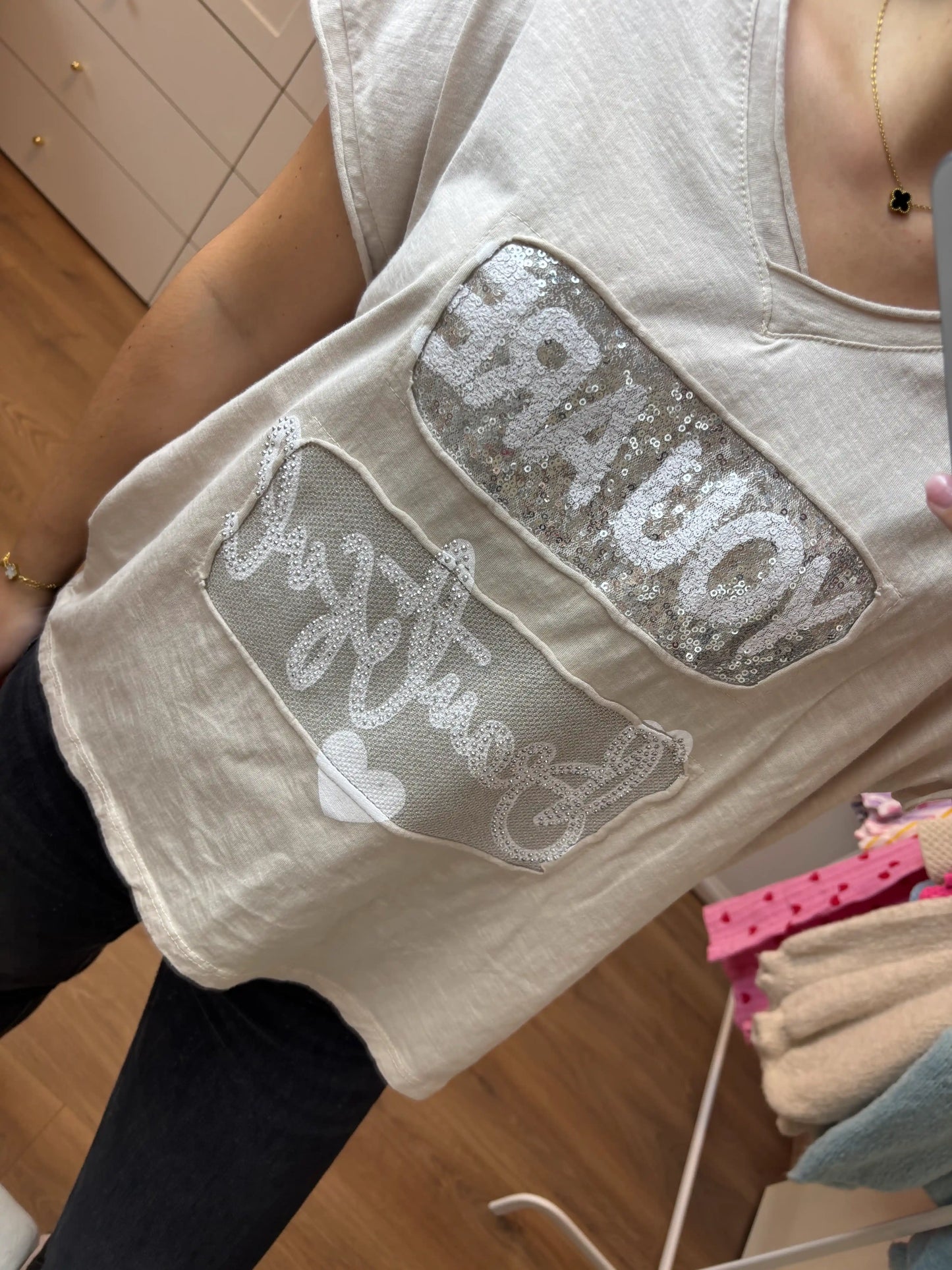 T-Shirt "Beautiful" Beige