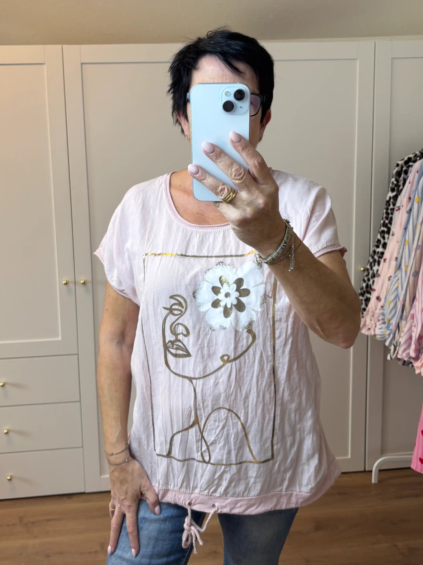 T-Shirt "Flowerlady" Rosé