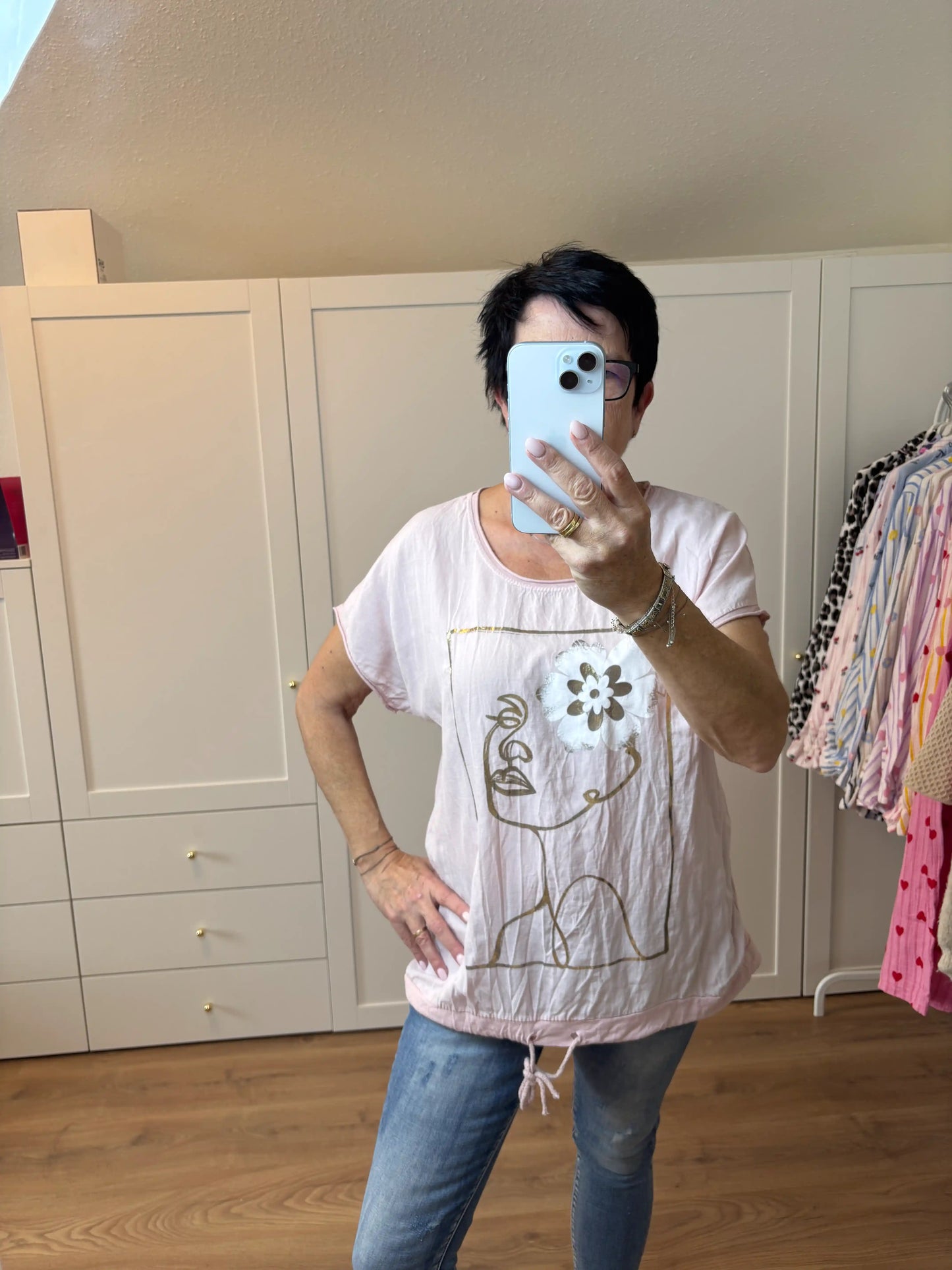 T-Shirt "Flowerlady" Rosé