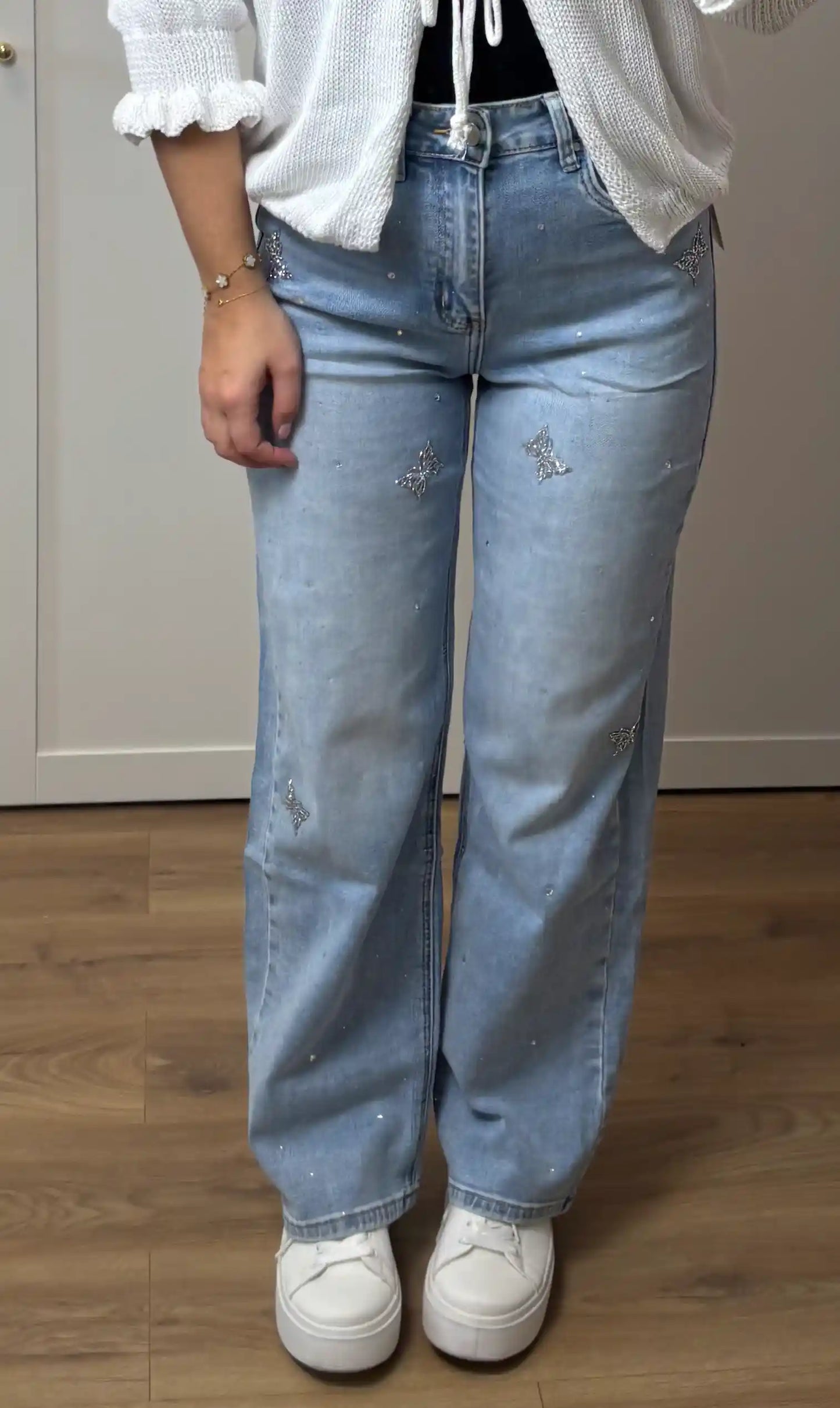 Wide Leg Jeans "Schmetterling"