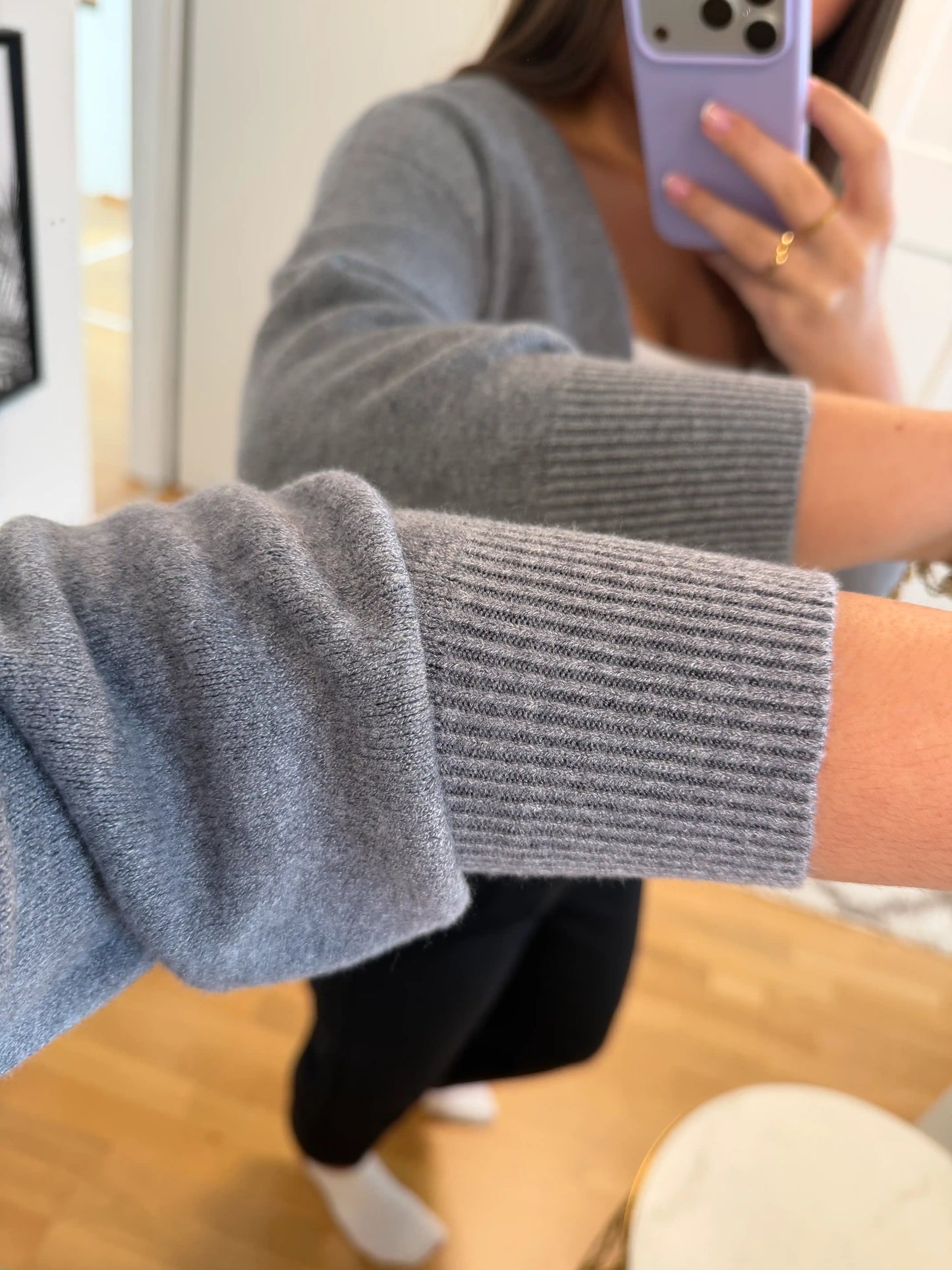 Cardigan "Cropped" Grau
