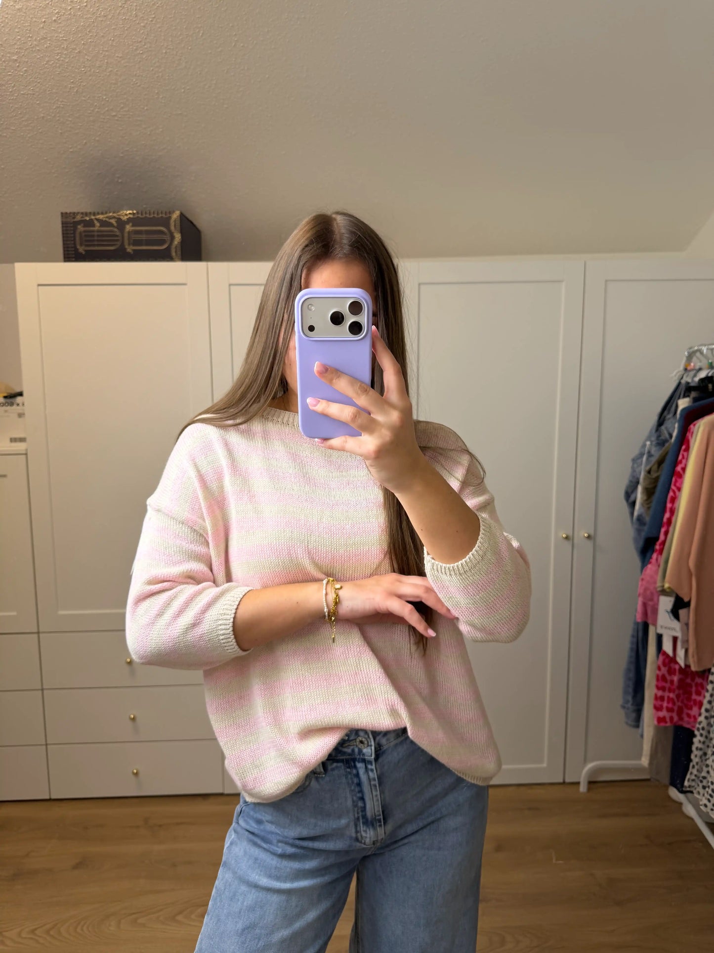 Pullover "Stripe Knit" Rosa