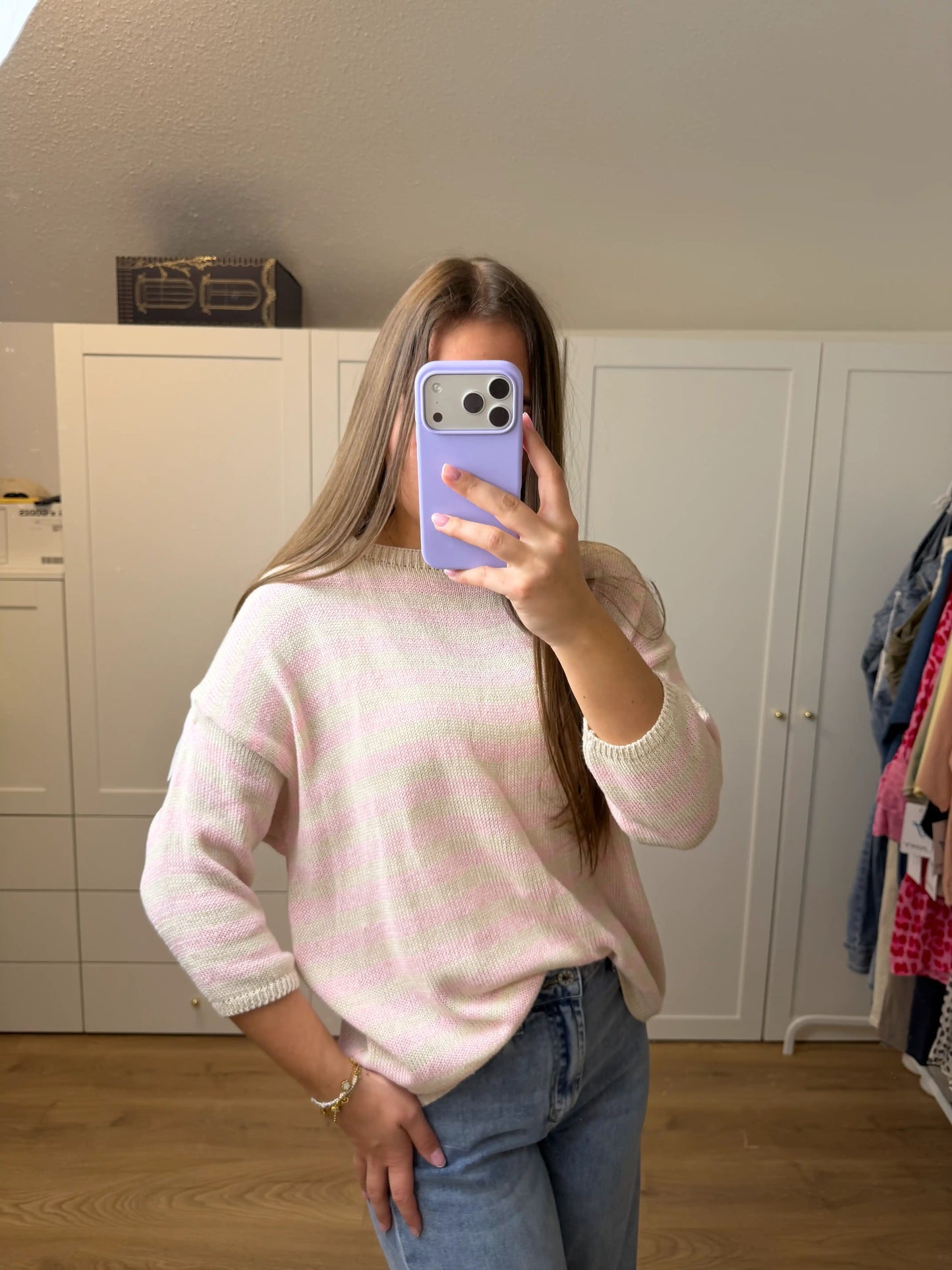 Pullover "Stripe Knit" Rosa