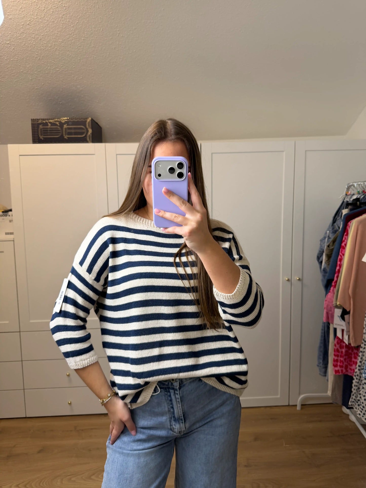 Pullover "Stripe Knit" Dunkelblau