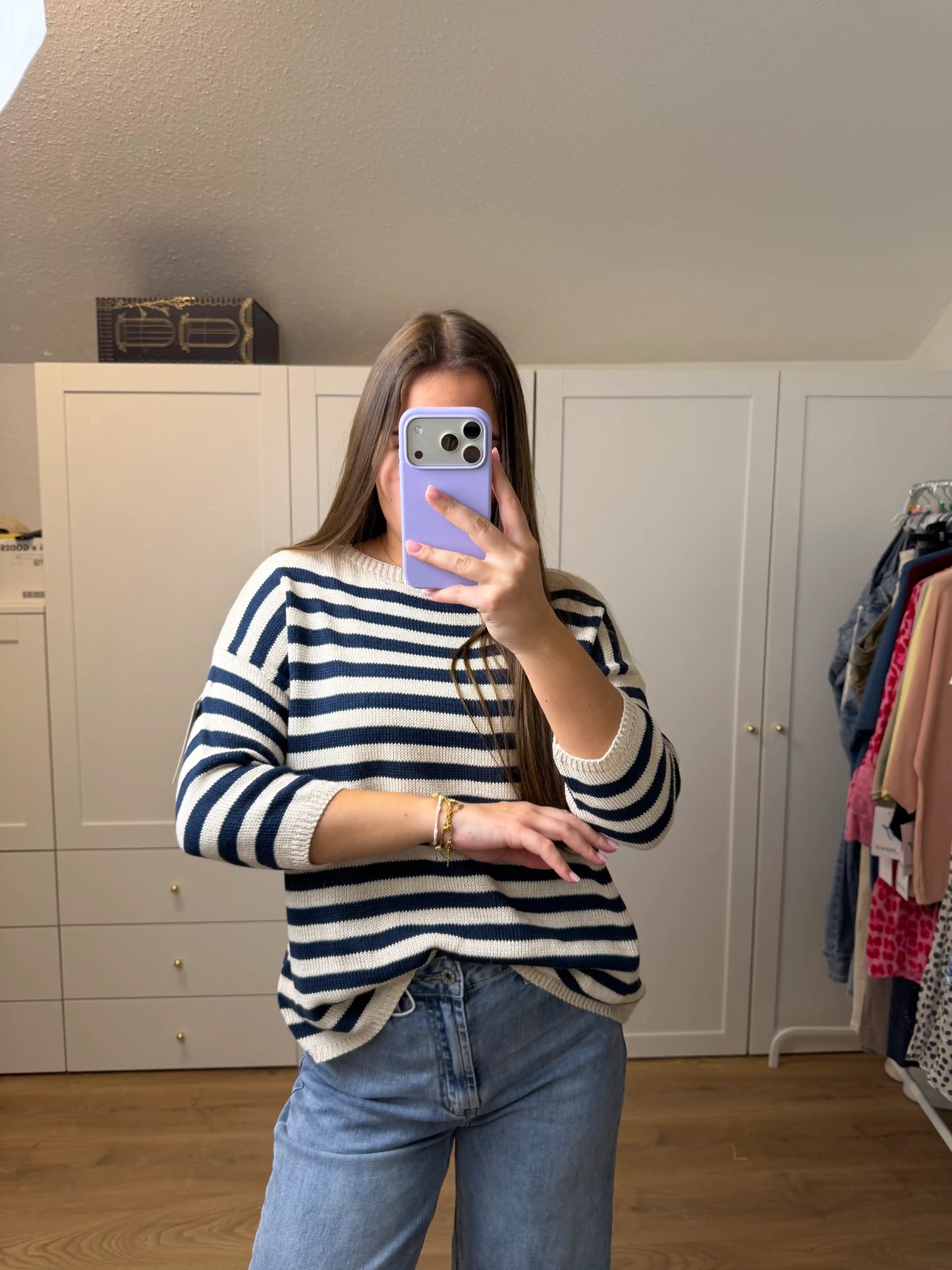 Pullover "Stripe Knit" Dunkelblau