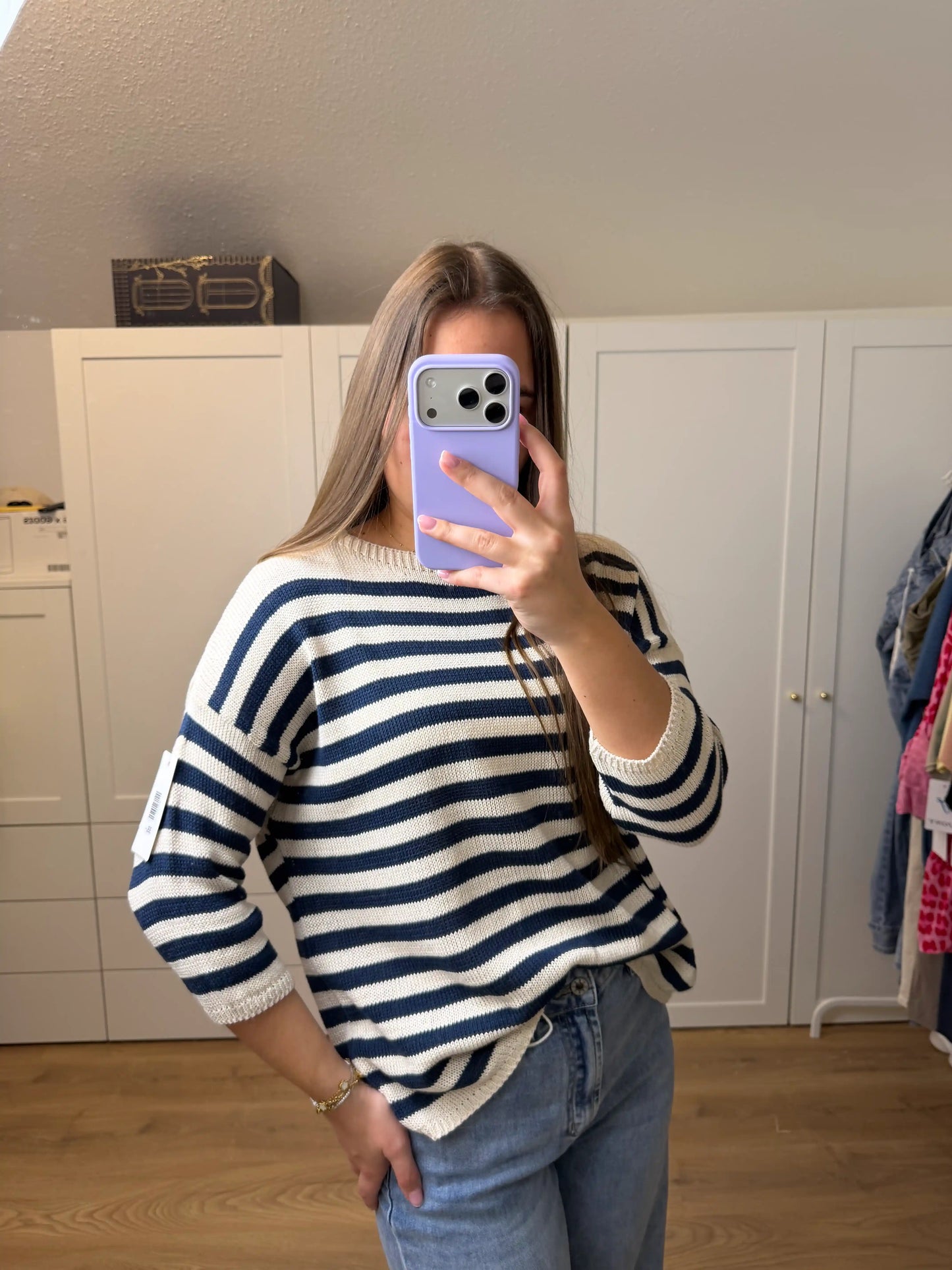 Pullover "Stripe Knit" Dunkelblau