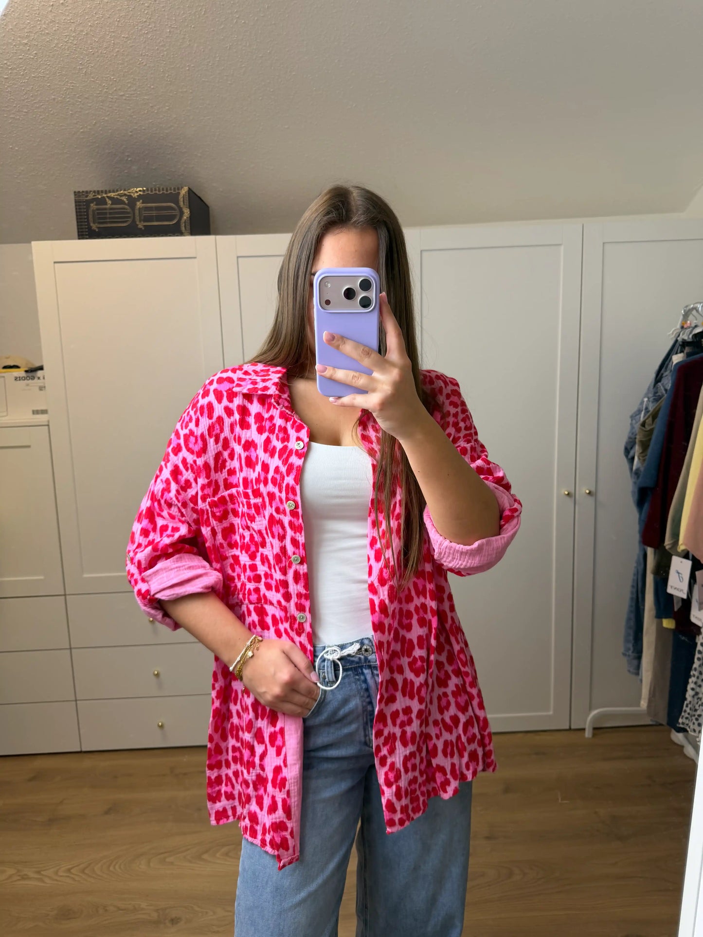 Musselinbluse "Pinkleo" Pink