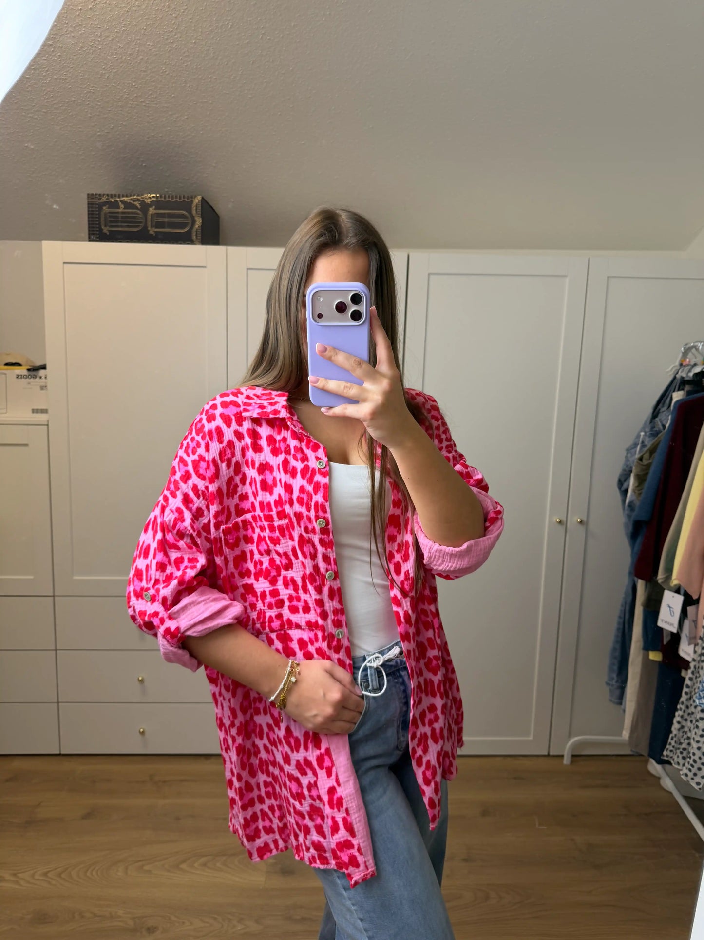 Musselinbluse "Pinkleo" Pink