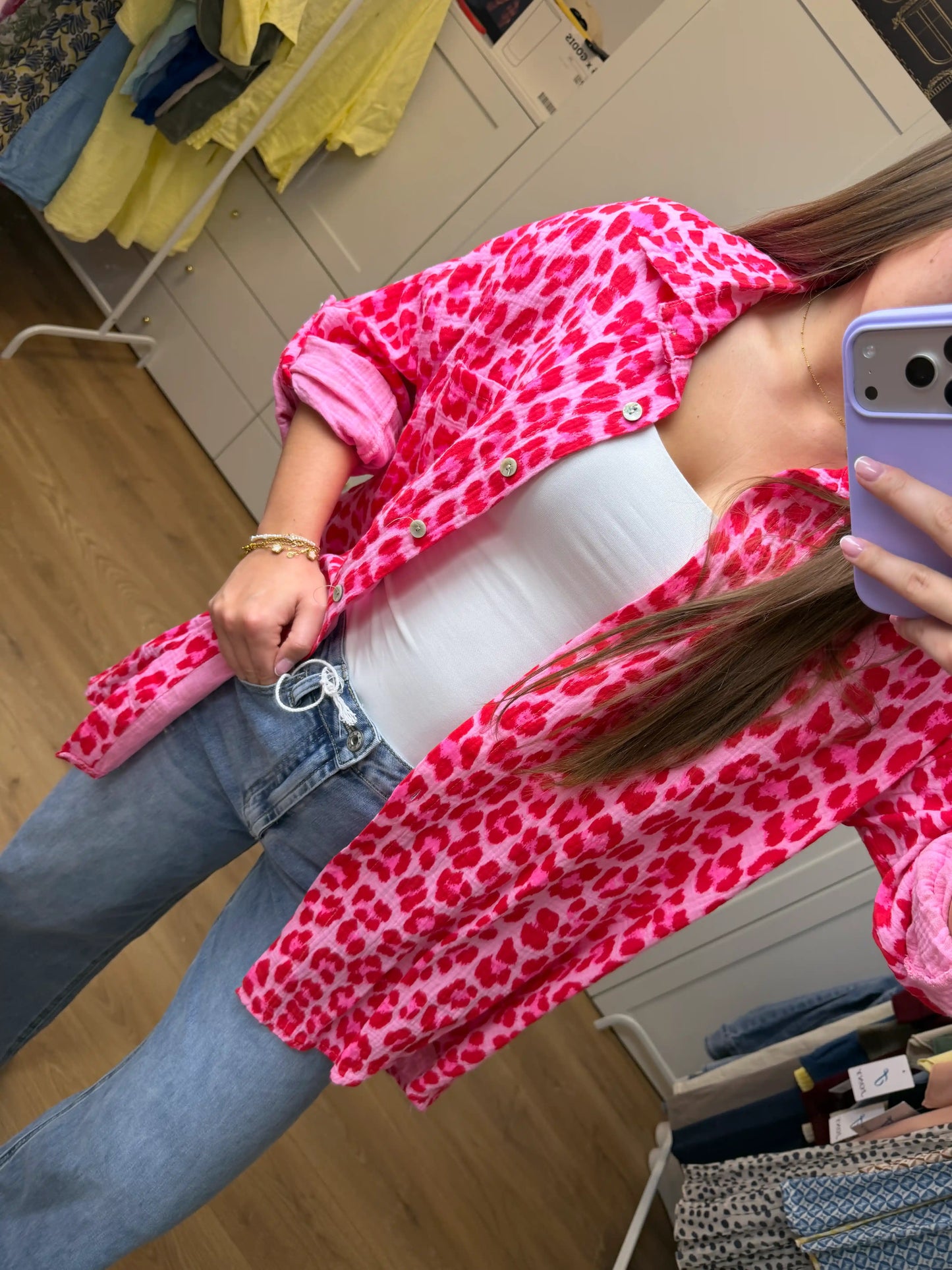 Musselinbluse "Pinkleo" Pink