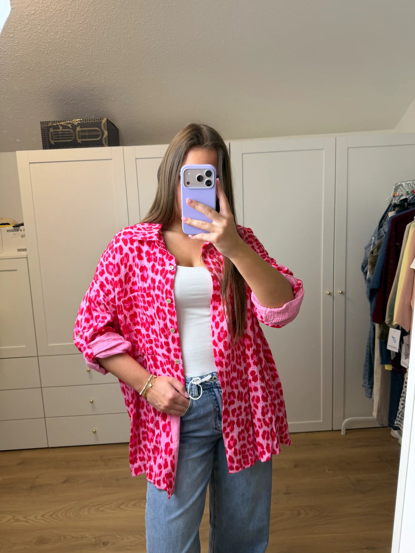 Musselinbluse "Pinkleo" Pink