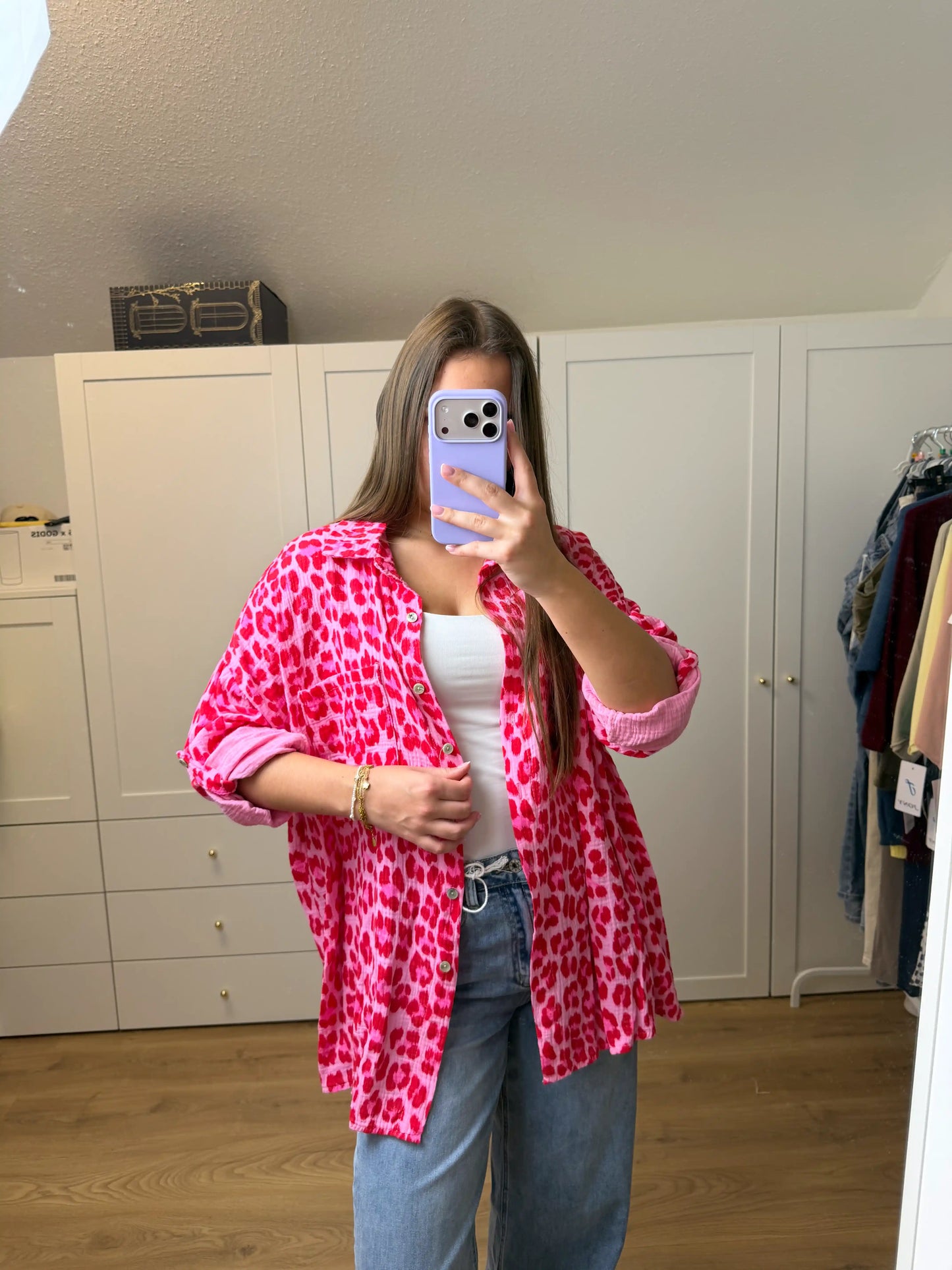 Musselinbluse "Pinkleo" Pink