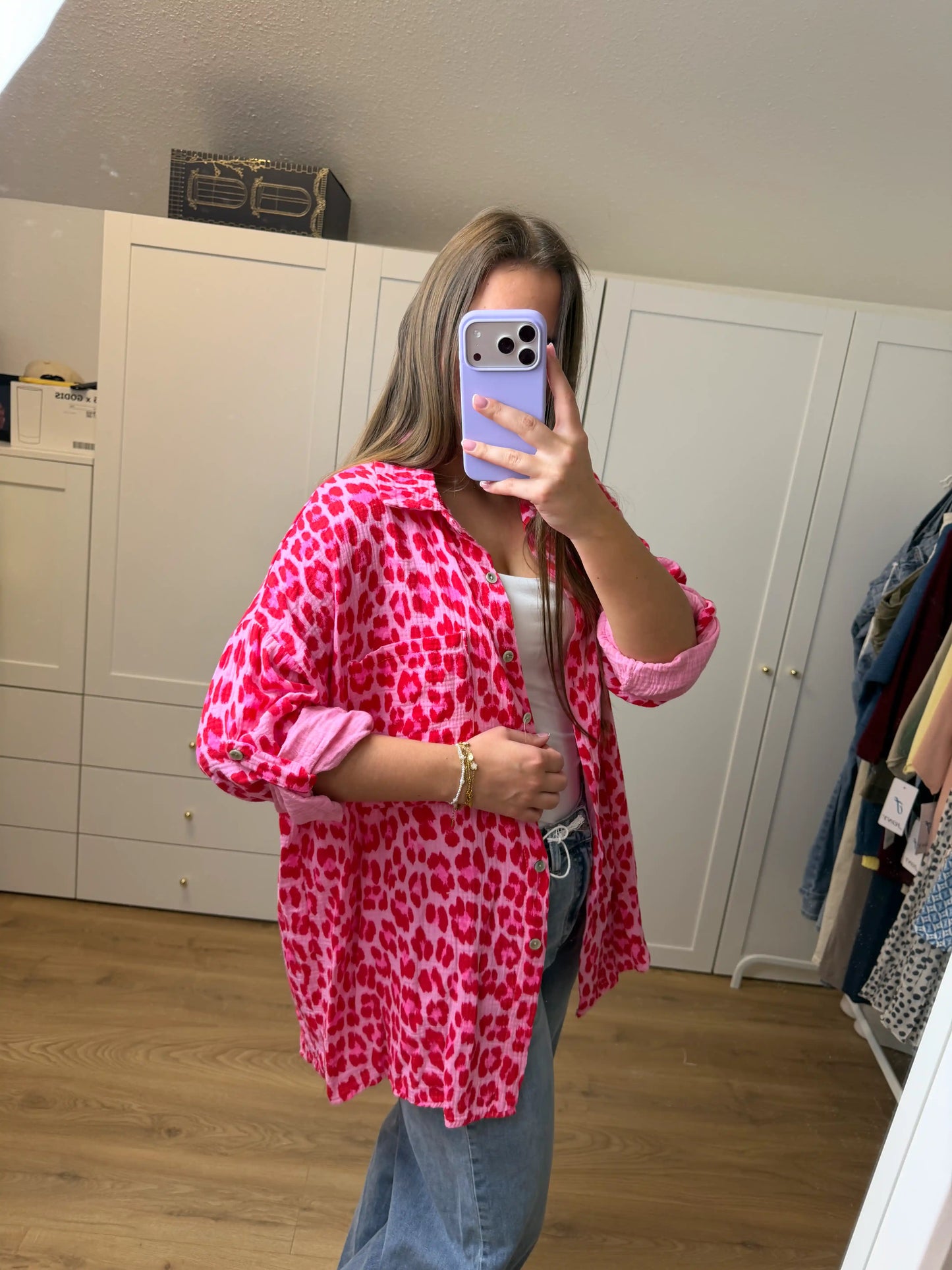 Musselinbluse "Pinkleo" Pink