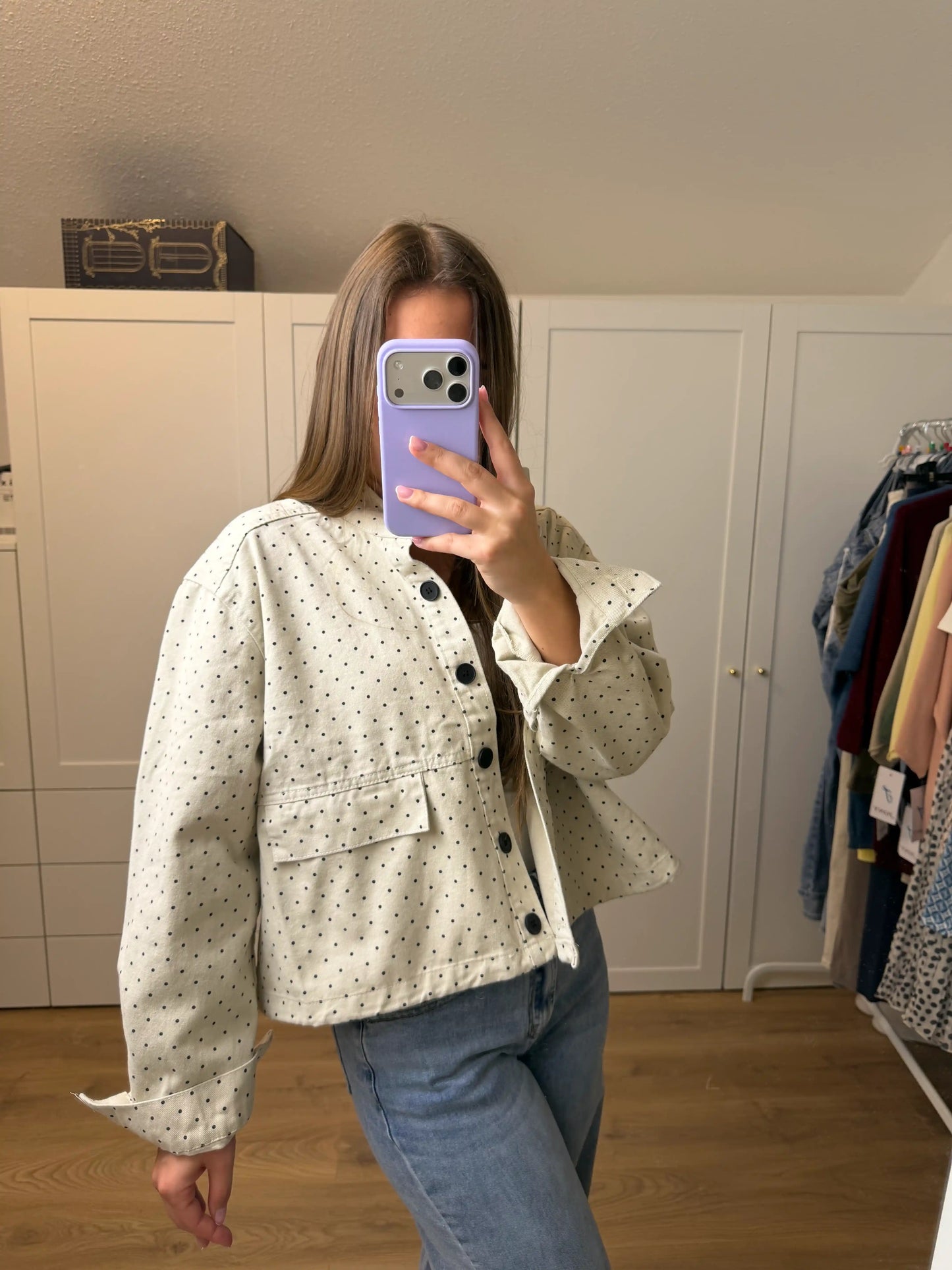 Jeansjacke "Dot" Beige