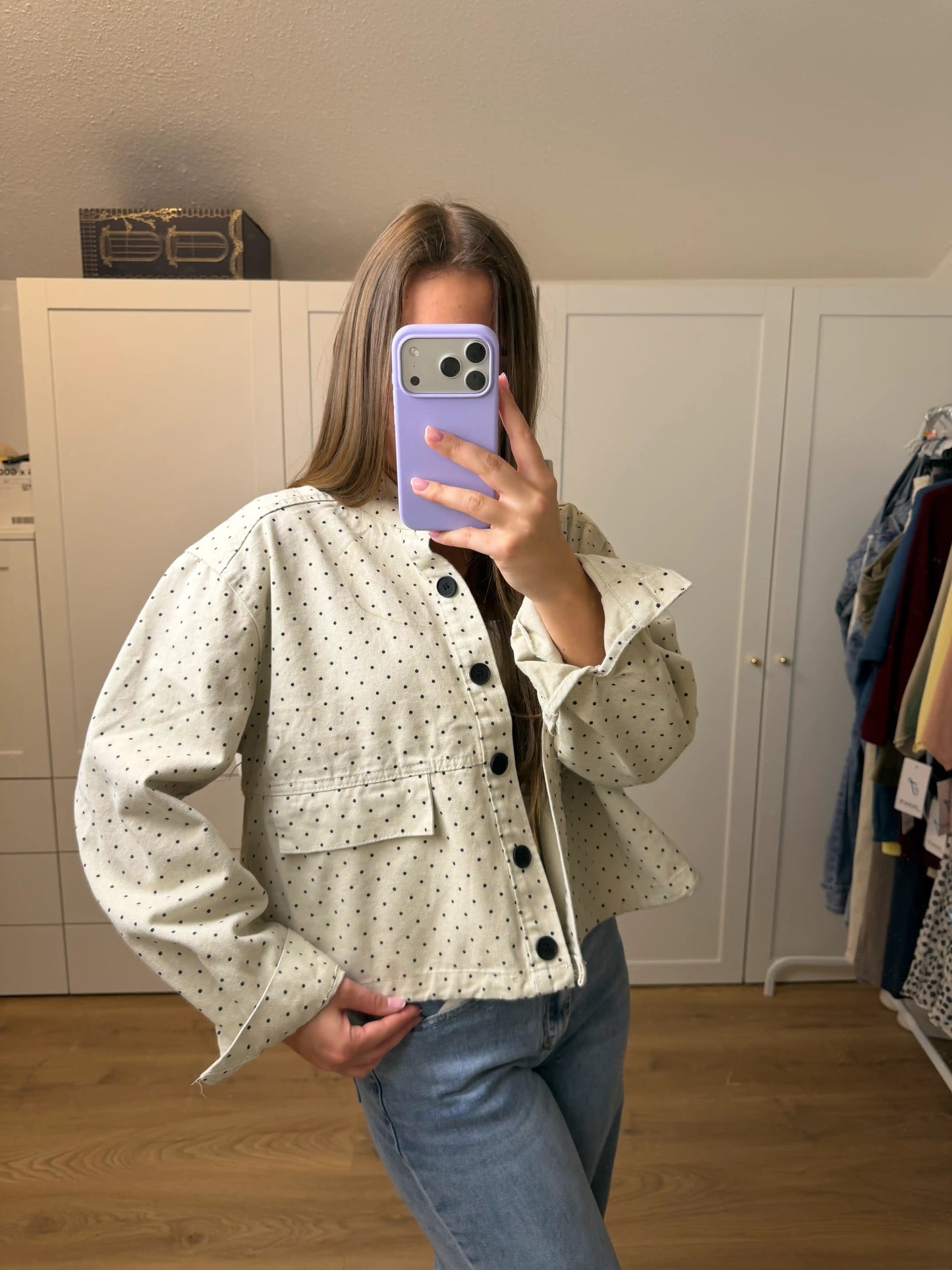 Jeansjacke "Dot" Beige