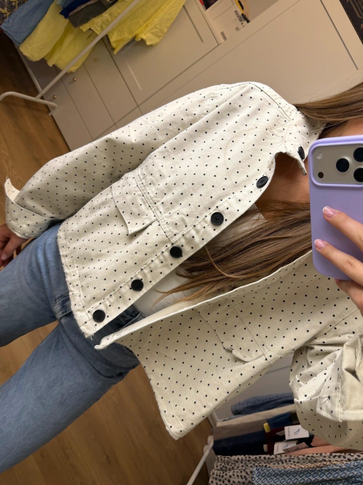 Jeansjacke "Dot" Beige