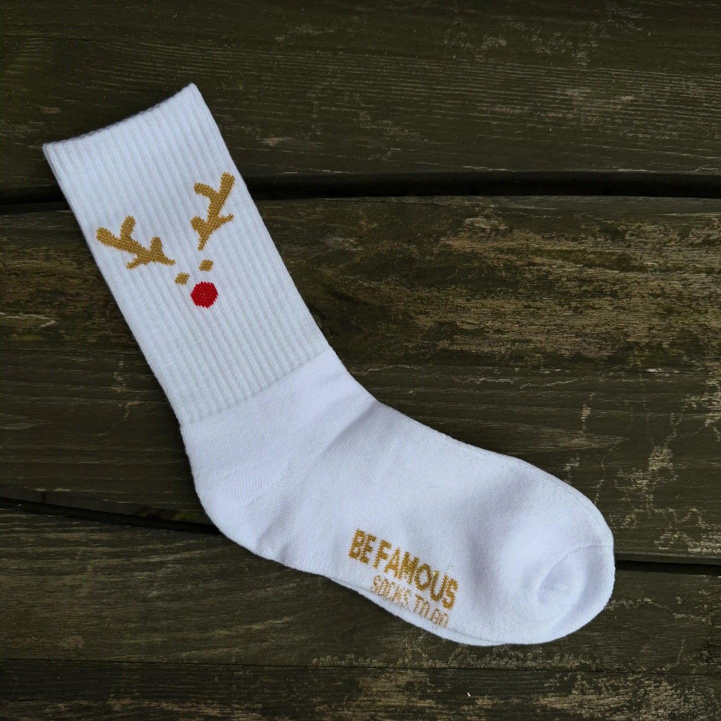 Socken "Weihnachtself" Weiß