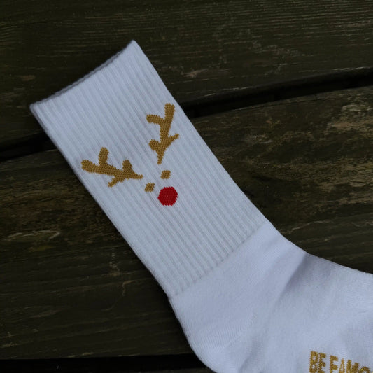 Socken "Weihnachtself" Weiß