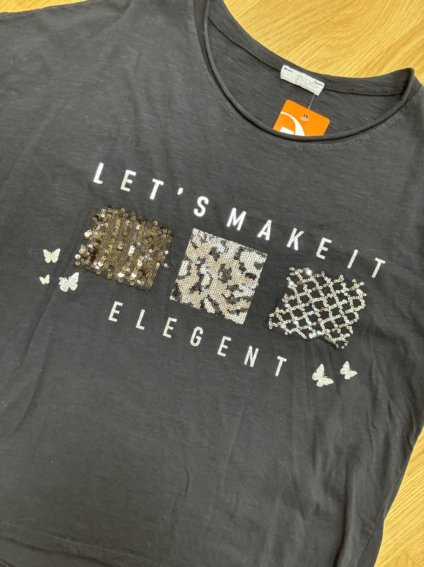 Langarmshirt "Let's make it elegent" Schwarz